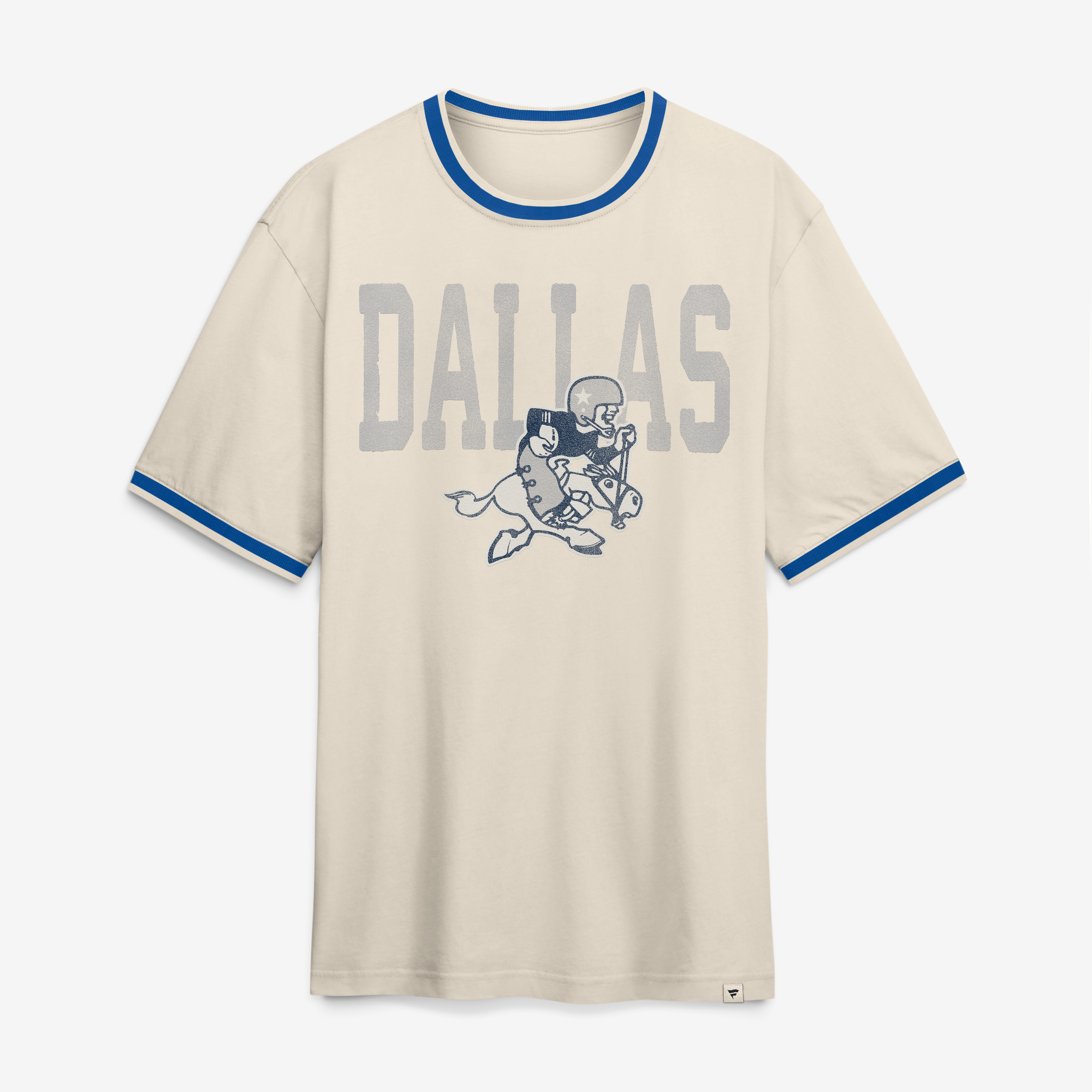 Men's Fanatics Cream Dallas Cowboys Time Honored Tradition Ringer Fashion Top
