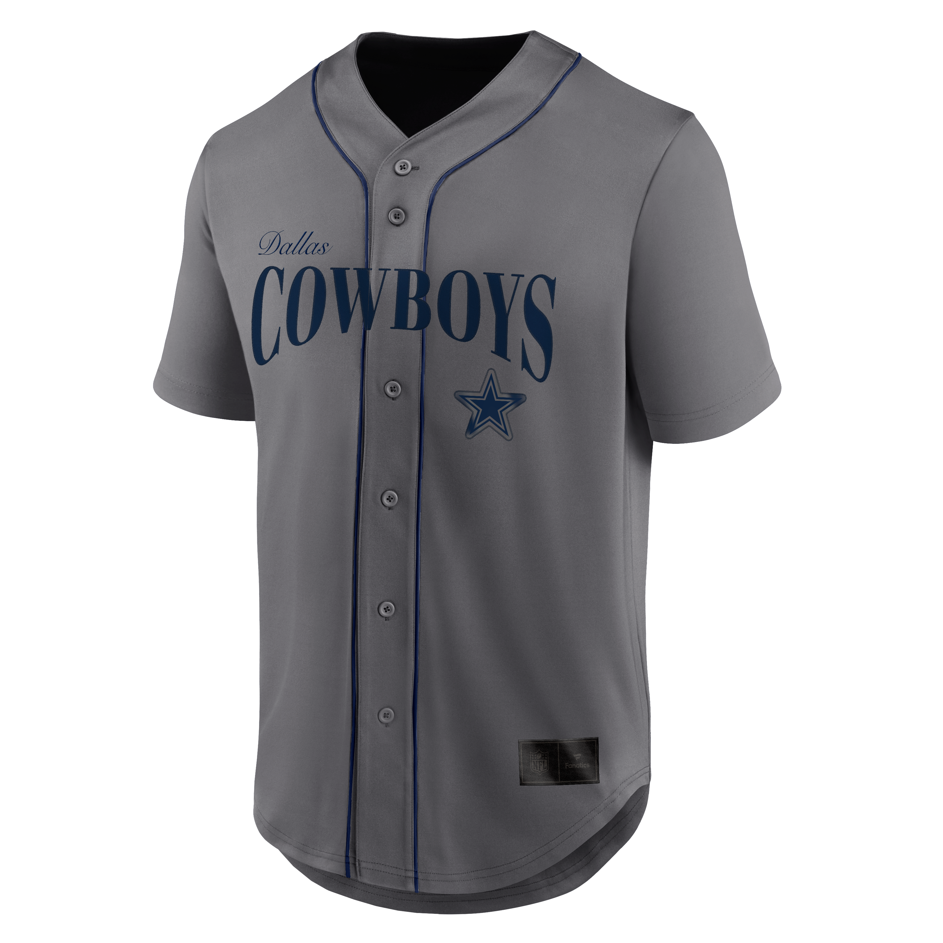 Men's Fanatics Gray Dallas Cowboys After Hours Button-Up Baseball Top