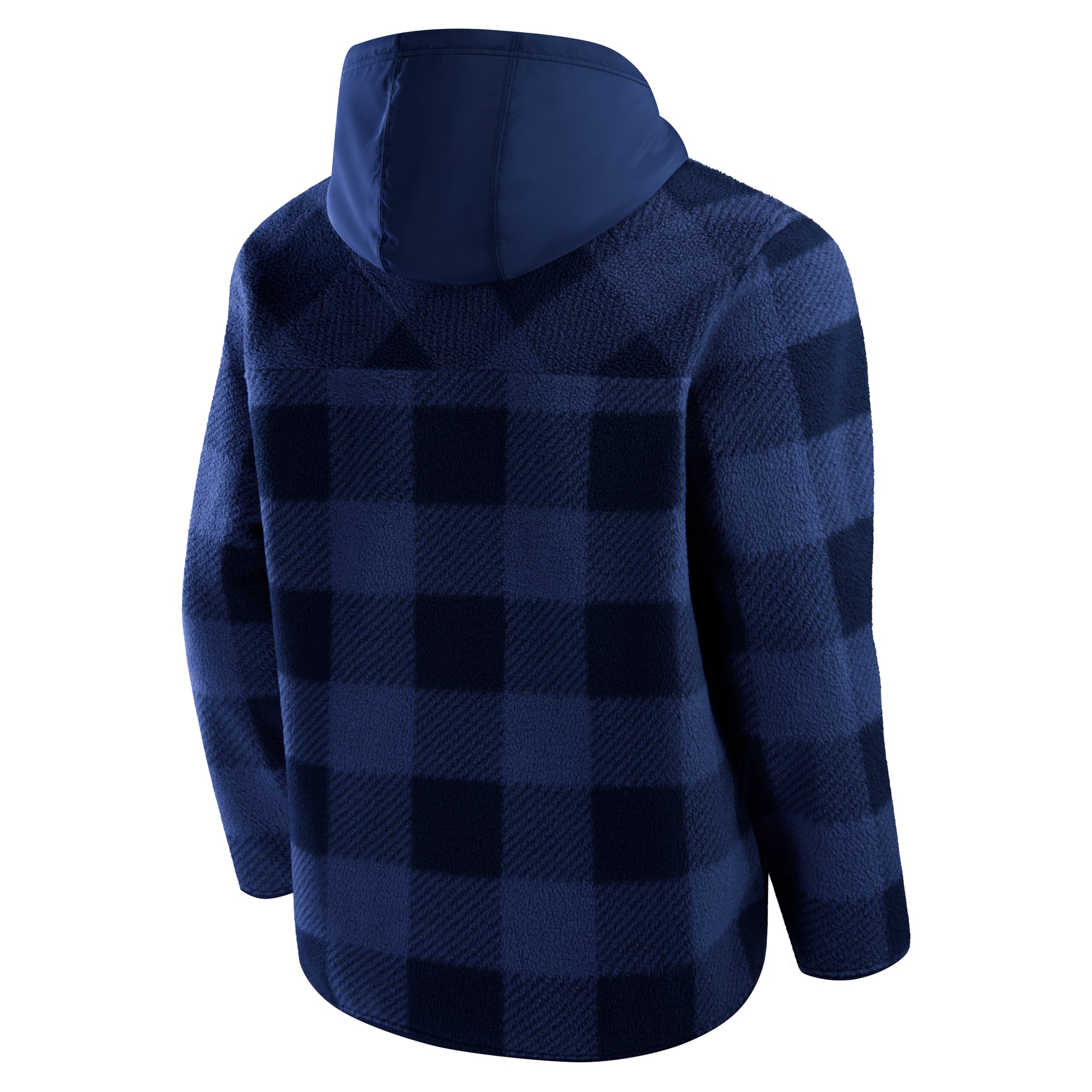 Men's Fanatics Navy Dallas Cowboys Oversized Elements Plaid Polar Fleece Quarter-Zip Hoodie
