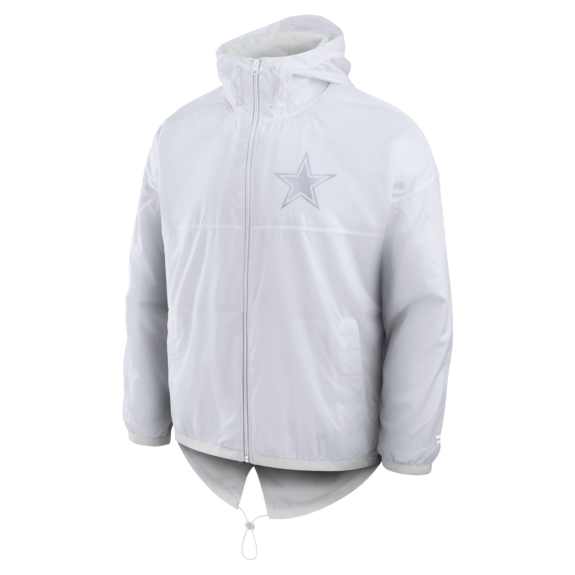 Doudoune zippée blanche Dallas Cowboys pour homme, modèle Fanatics.