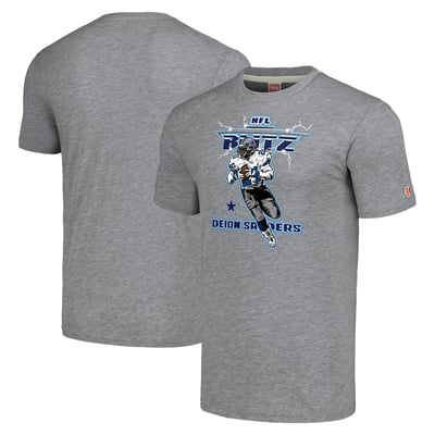 Deion Sanders Dallas Cowboys Homage NFL Blitz Retired Player Tri-Blend T-Shirt - Gray