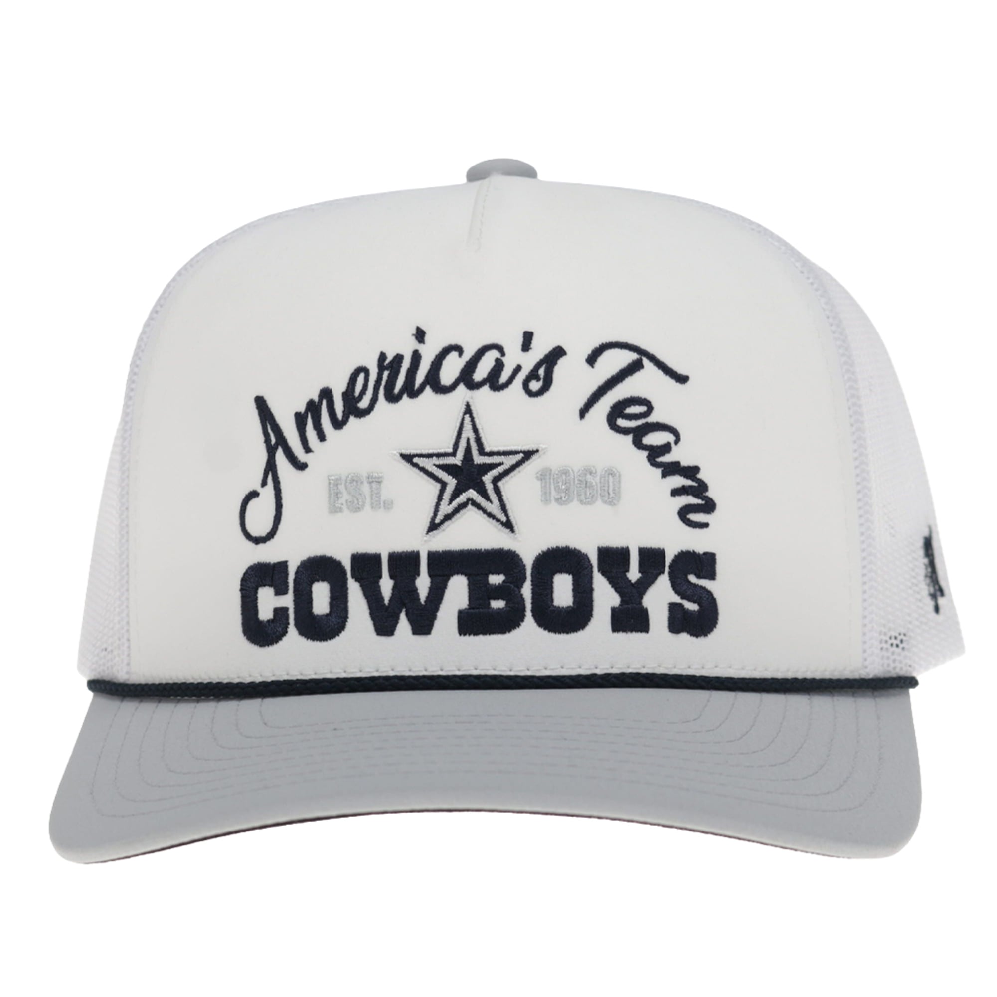 Casquette trucker ajustable HOOey blanche/grise Dallas Cowboys, l'équipe américaine, pour homme