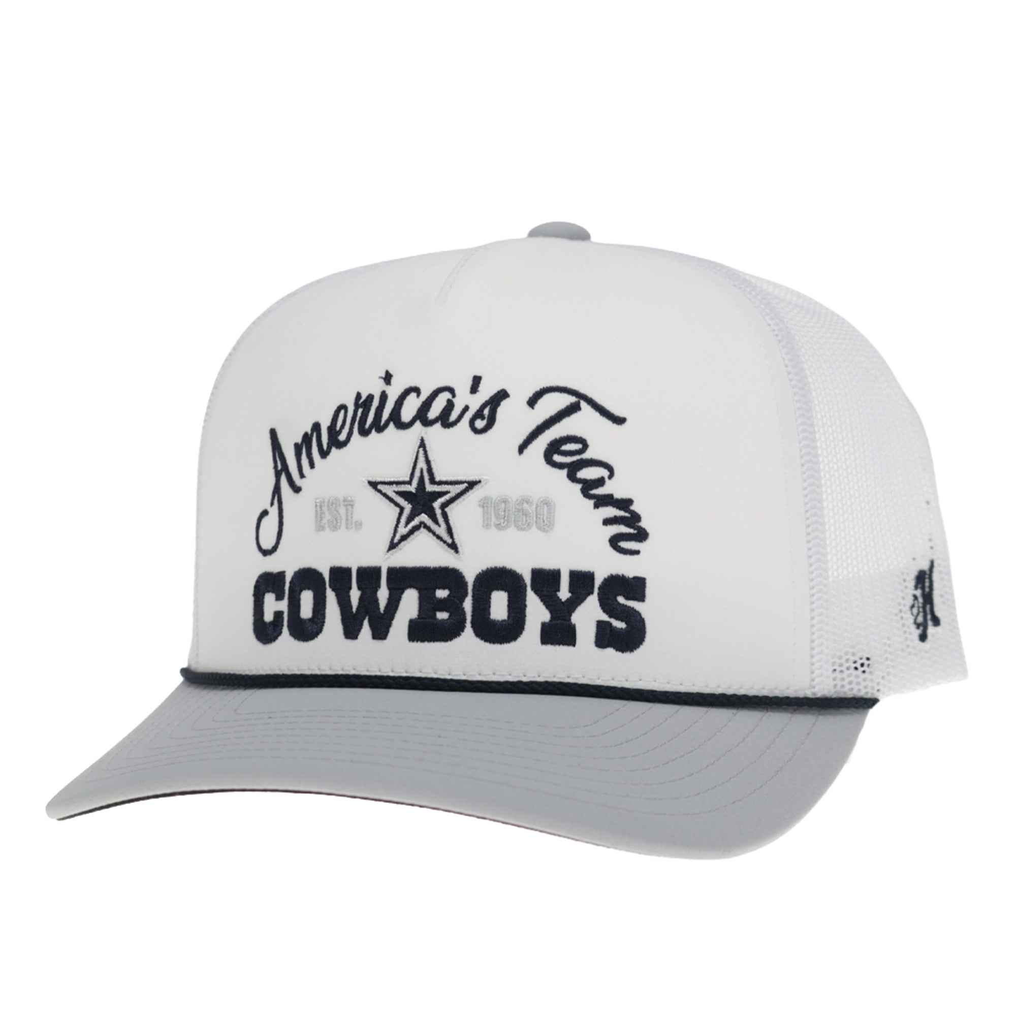 Casquette trucker ajustable HOOey blanche/grise Dallas Cowboys, l'équipe américaine, pour homme