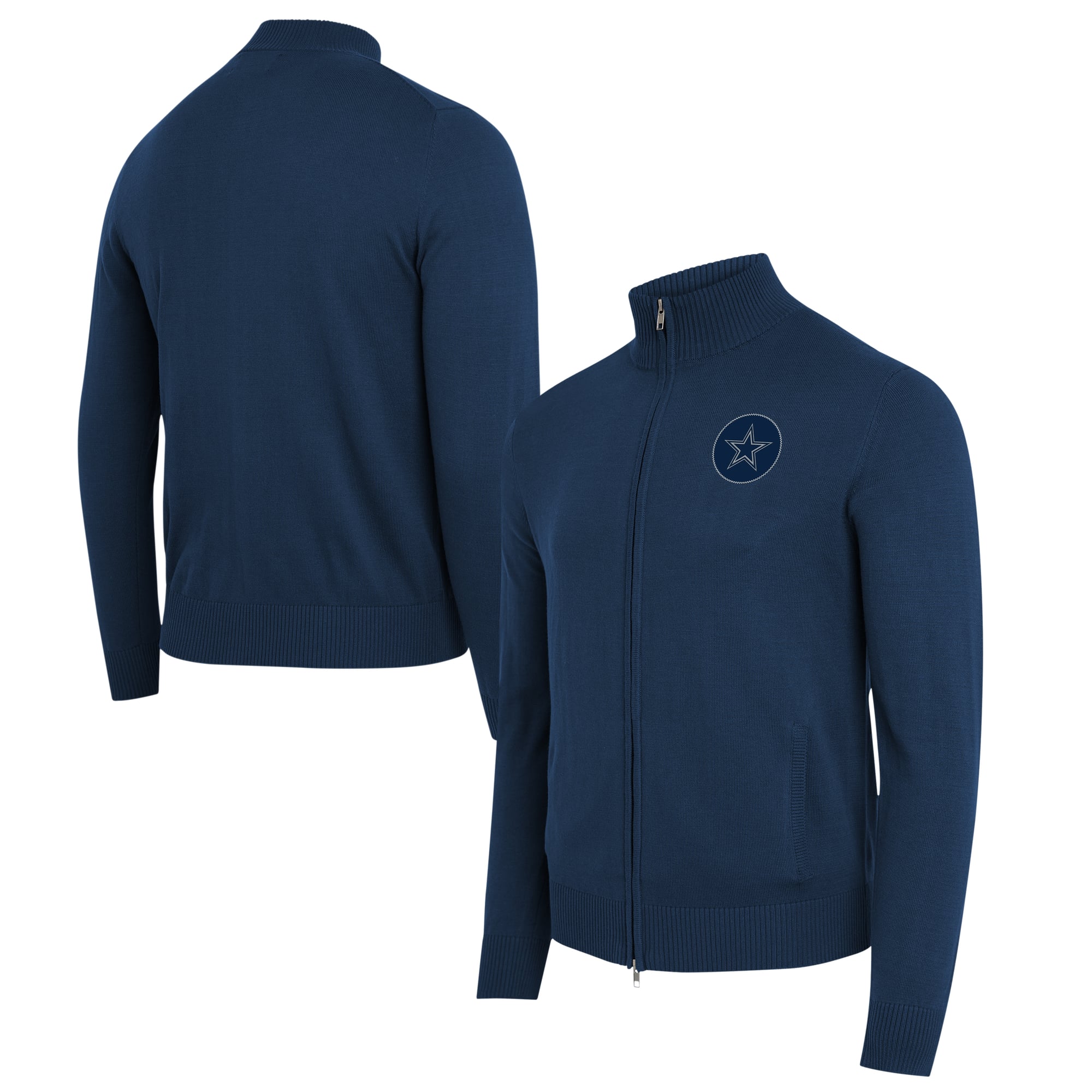 Pull zippé J. Palmer bleu marine Dallas Cowboys pour homme