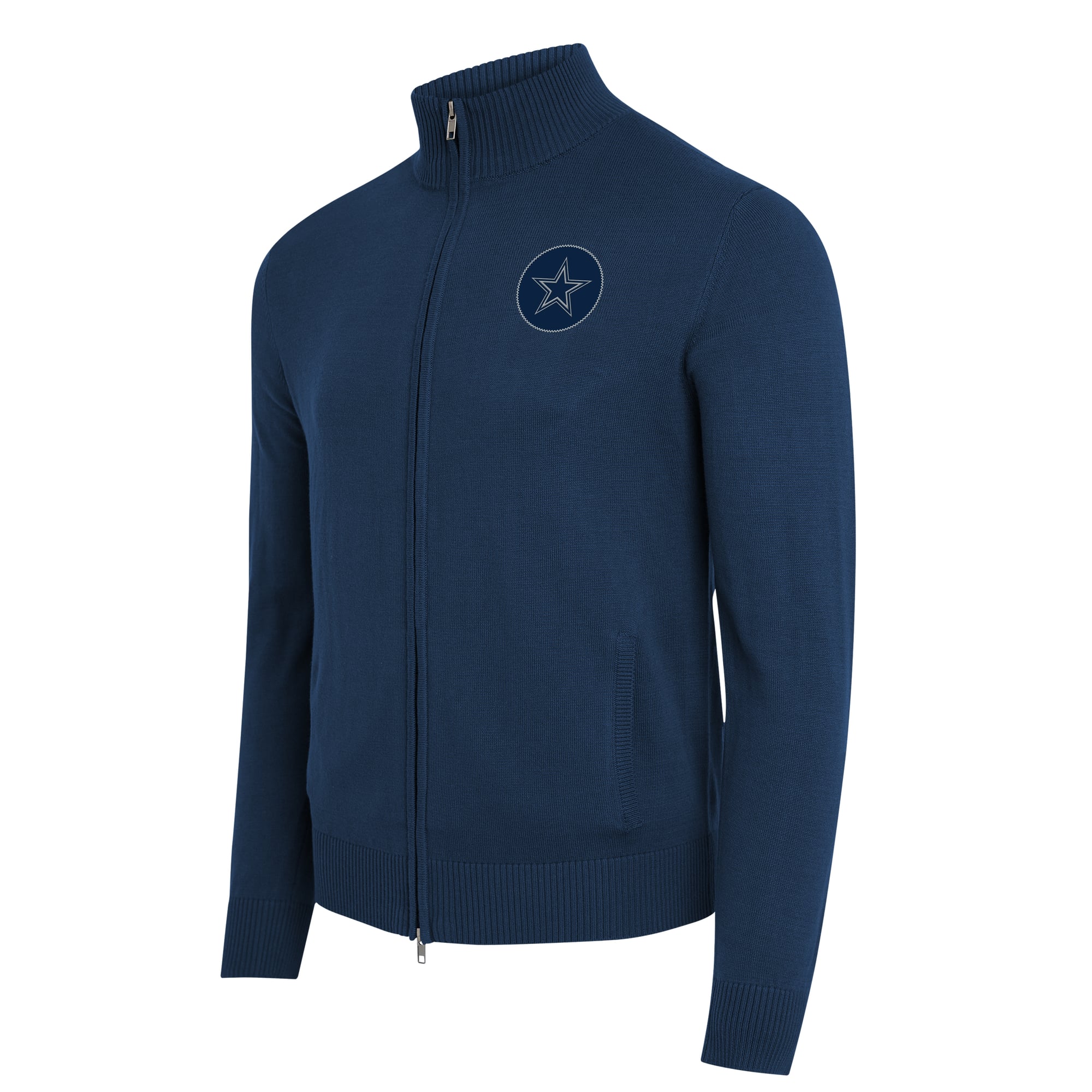 Pull zippé J. Palmer bleu marine Dallas Cowboys pour homme