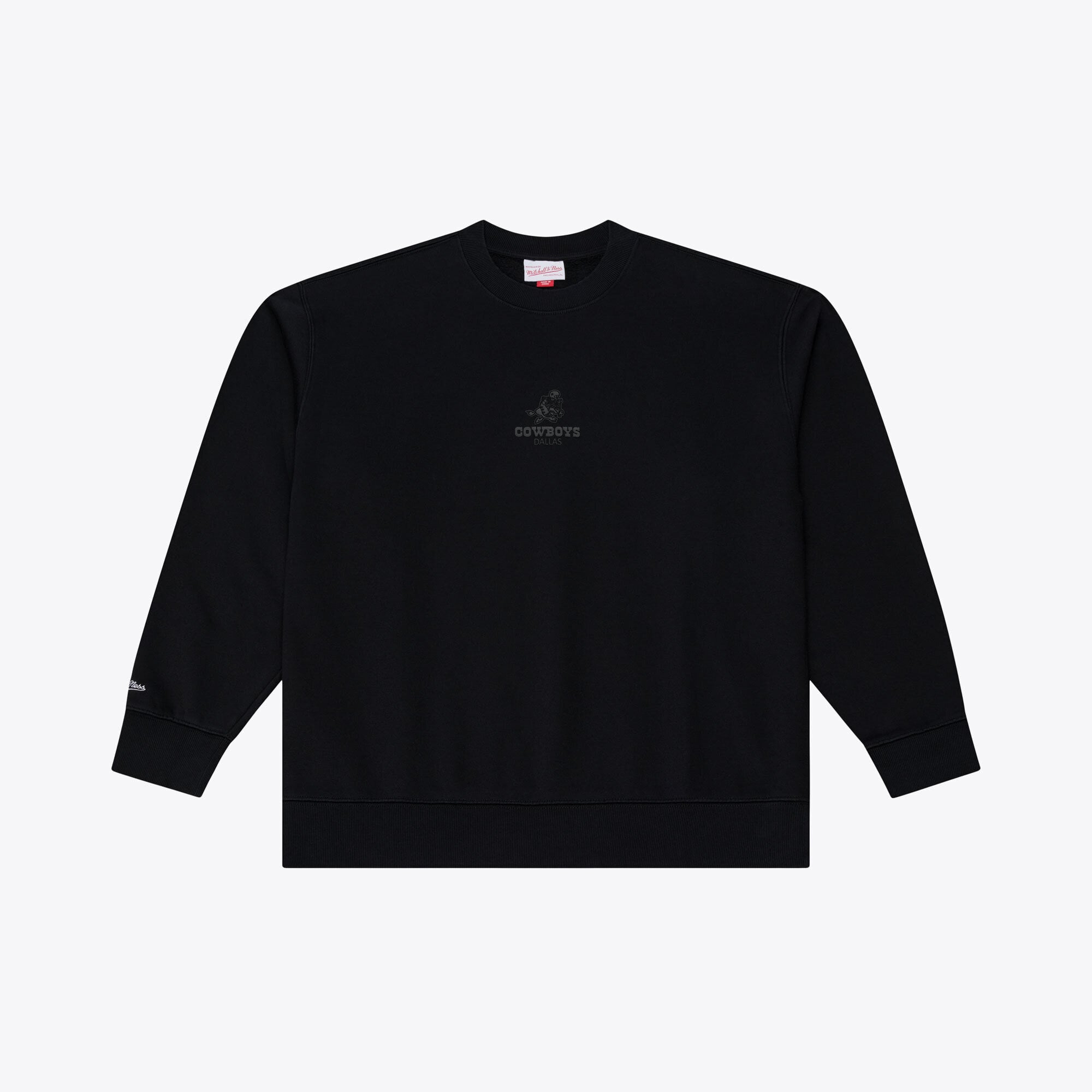 Men's Mitchell & Ness Black Dallas Cowboys Core Essentials Micro Logo Fleece Sweatshirt