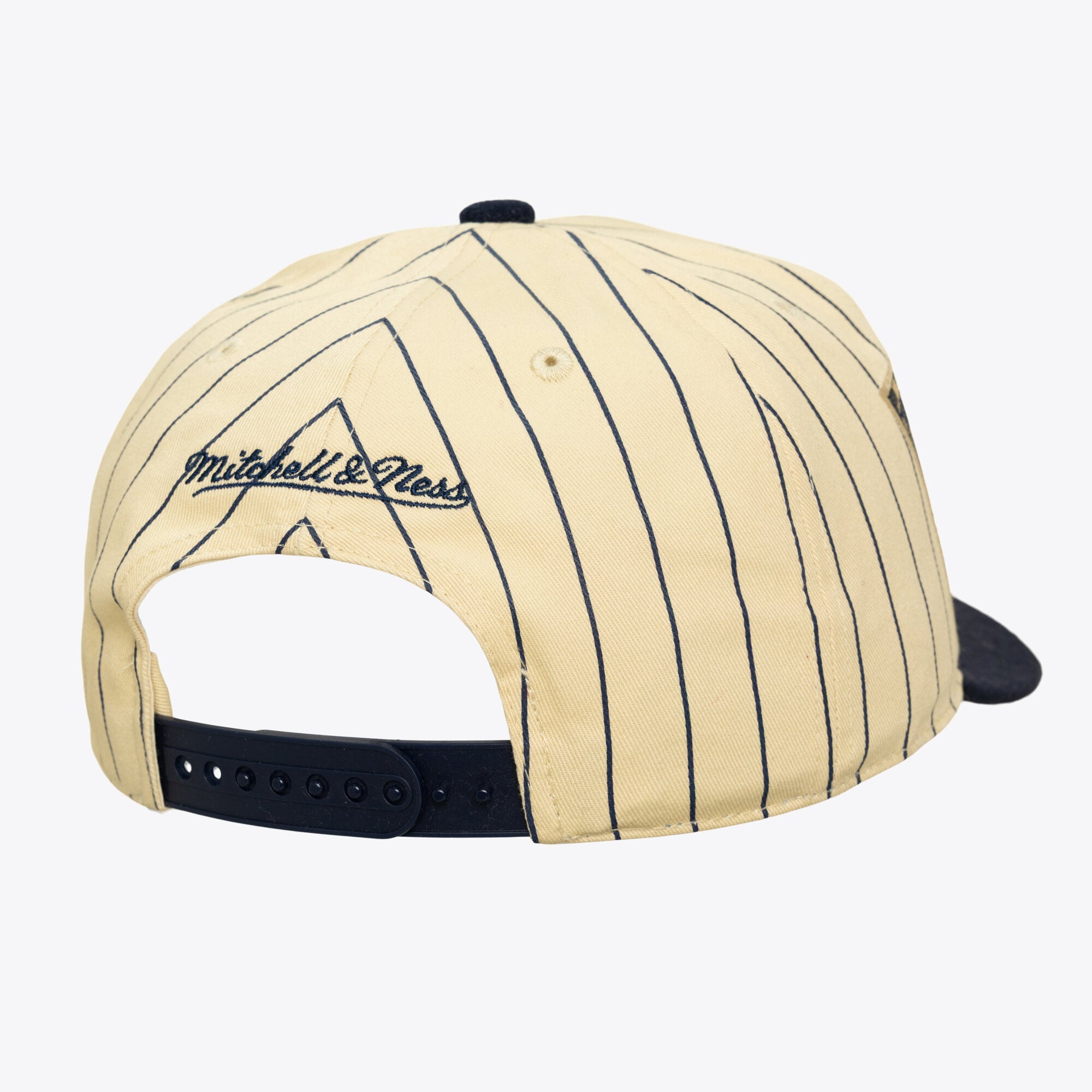 Men's Mitchell & Ness Cream/Navy Dallas Cowboys Retro Roots Stripe Pro Adjustable Hat