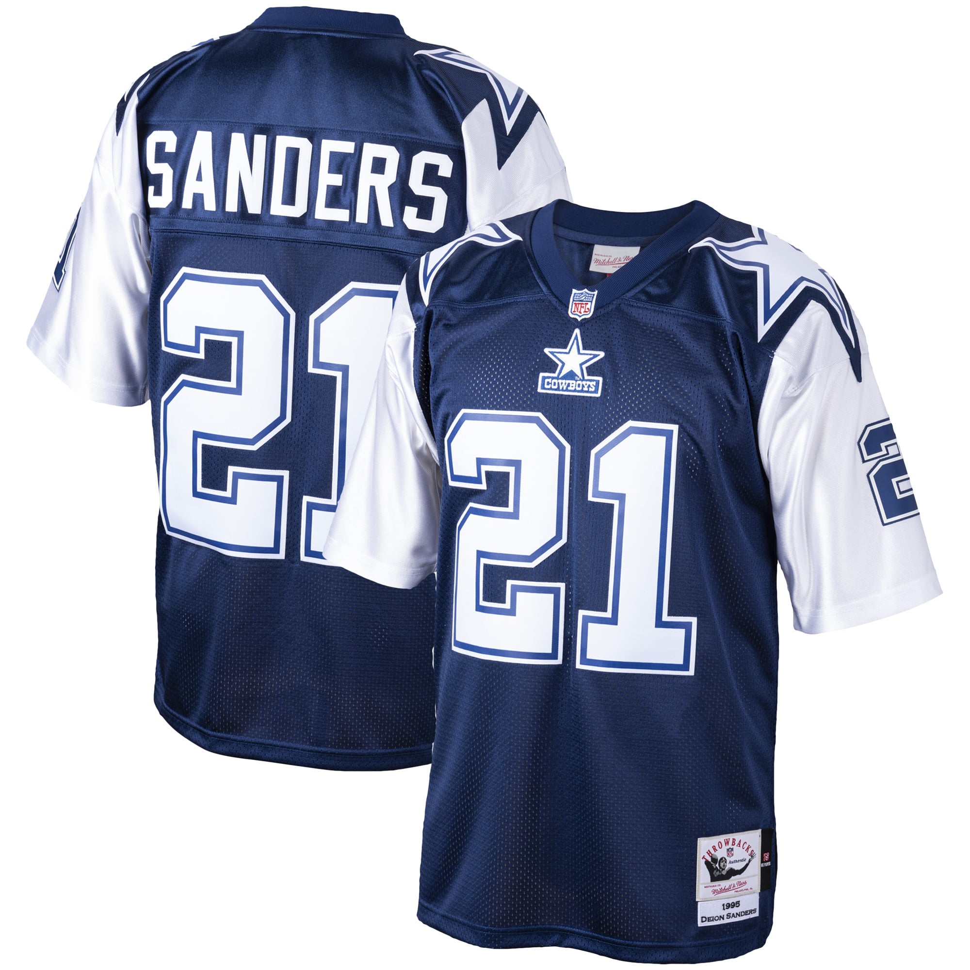 Men's Mitchell & Ness Deion Sanders Navy Dallas Cowboys 1995
