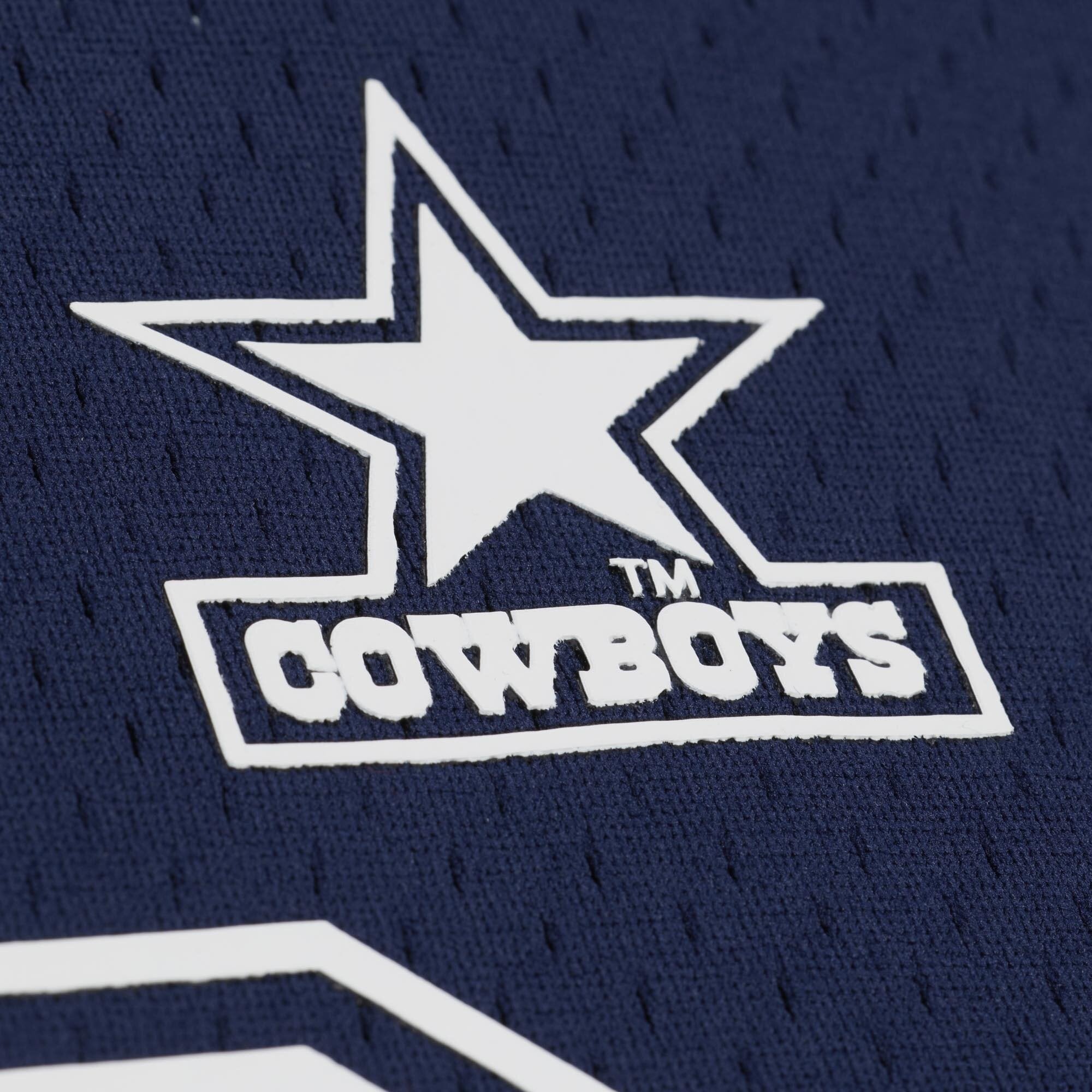 T-shirt en maille Mitchell & Ness pour homme, bleu marine, modèle Deion Sanders des Dallas Cowboys (nom et numéro du joueur retraité).