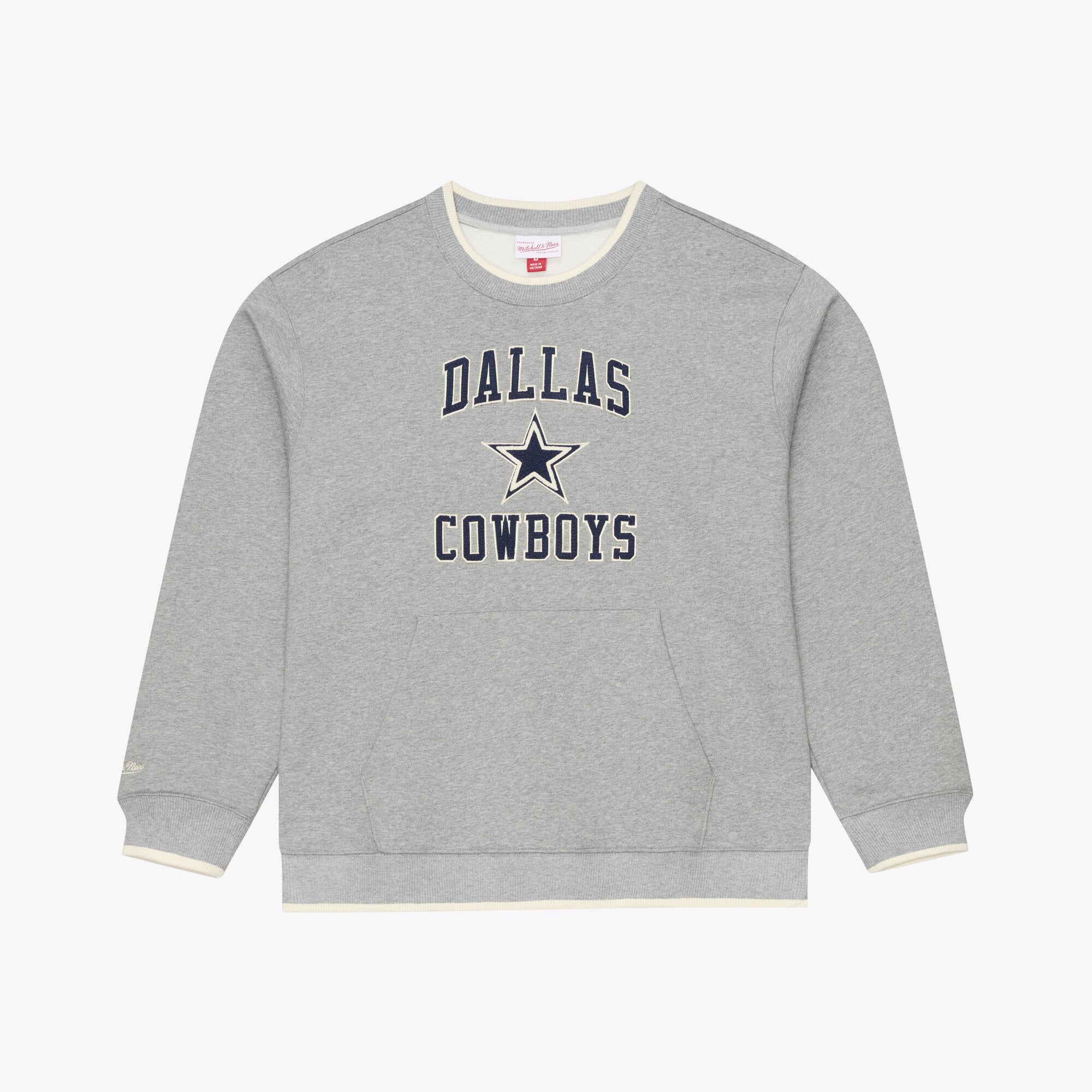 Sweat-shirt Mitchell & Ness Premium Essentials pour homme, gris chiné, Dallas Cowboys