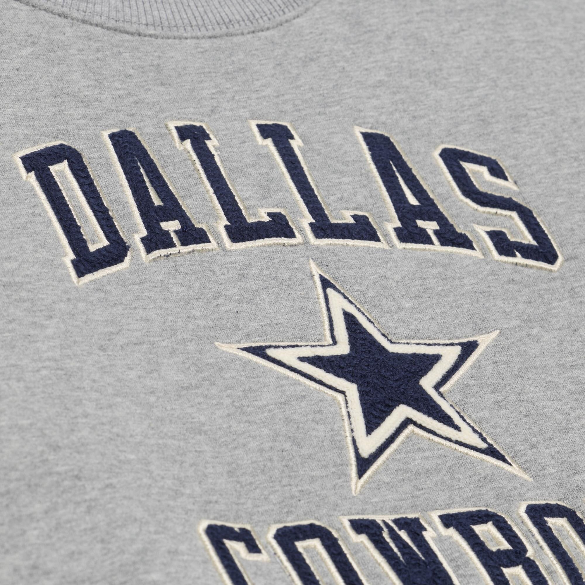 Sweat-shirt Mitchell & Ness Premium Essentials pour homme, gris chiné, Dallas Cowboys