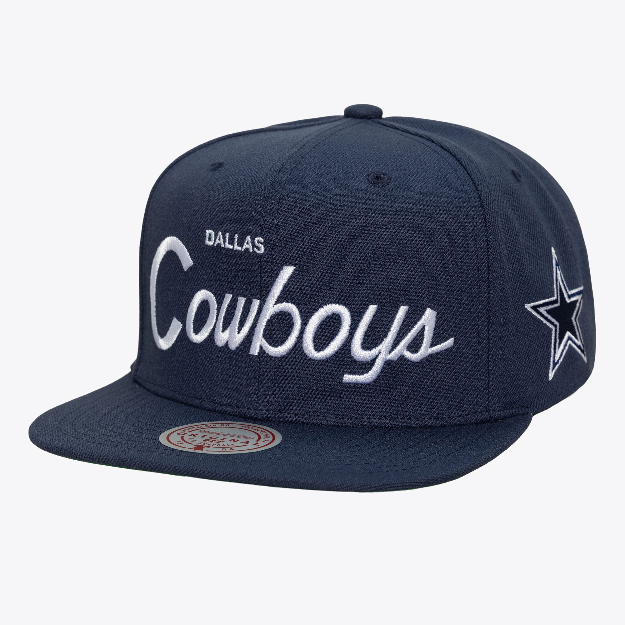 Casquette snapback Mitchell & Ness bleu marine pour homme, modèle Dallas Cowboys Head Coach