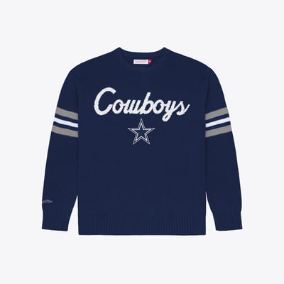  Dallas Cowboys Mitchell & Ness Head Coach Sweater - Navy