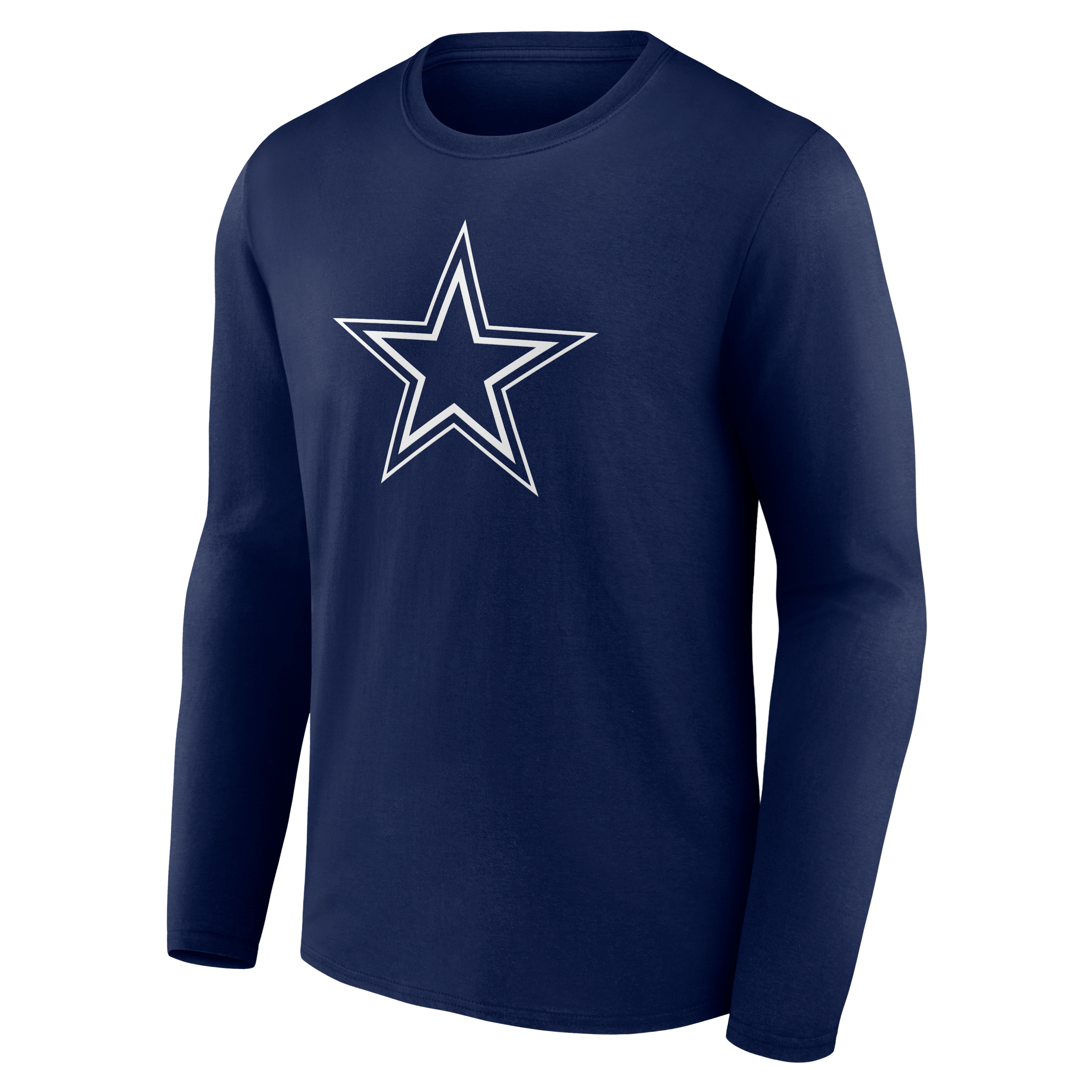 T-shirt à manches longues authentique pour homme, bleu marine, Dallas Cowboys, avec nom et numéro personnalisés
