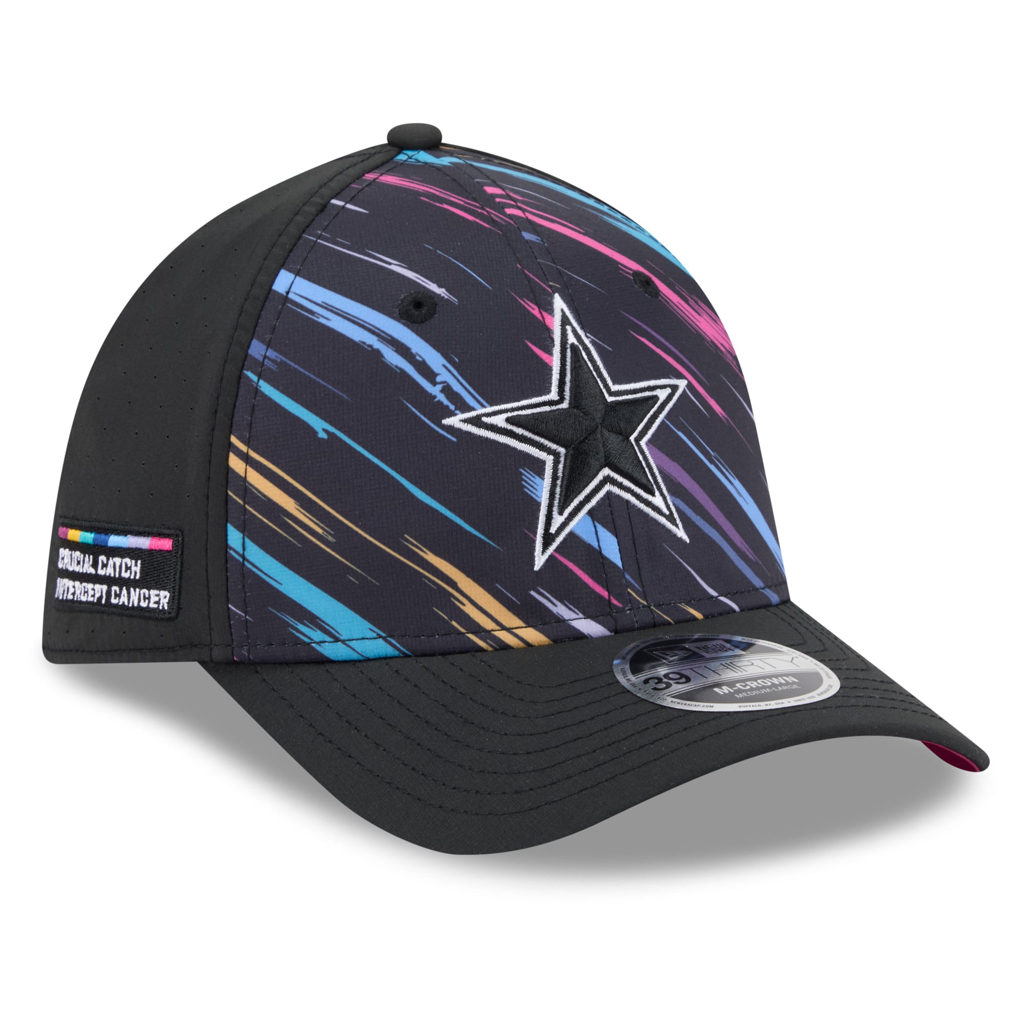 Men's New Era Black Dallas Cowboys 2026 NFL Crucial Catch 39THIRTY M-Crown Stretch Hat