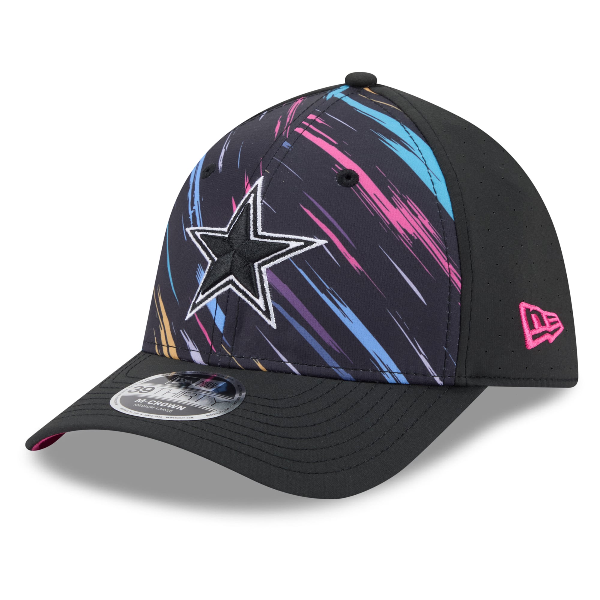 Men's New Era Black Dallas Cowboys 2026 NFL Crucial Catch 39THIRTY M-Crown Stretch Hat