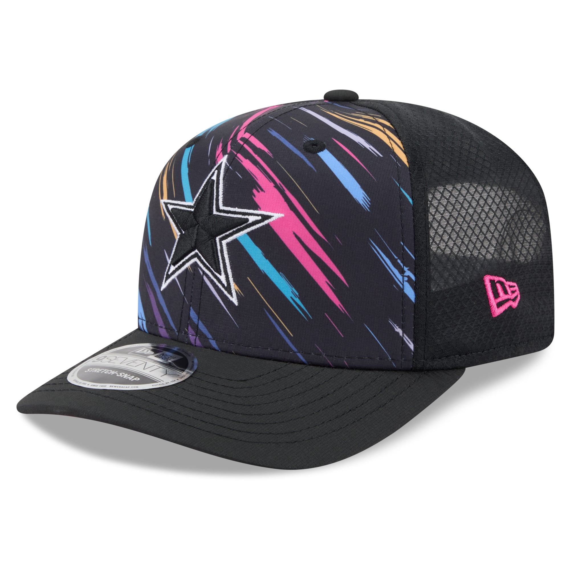 Men's New Era Black Dallas Cowboys 2026 NFL Crucial Catch 9SEVENTY Adjustable Trucker Hat