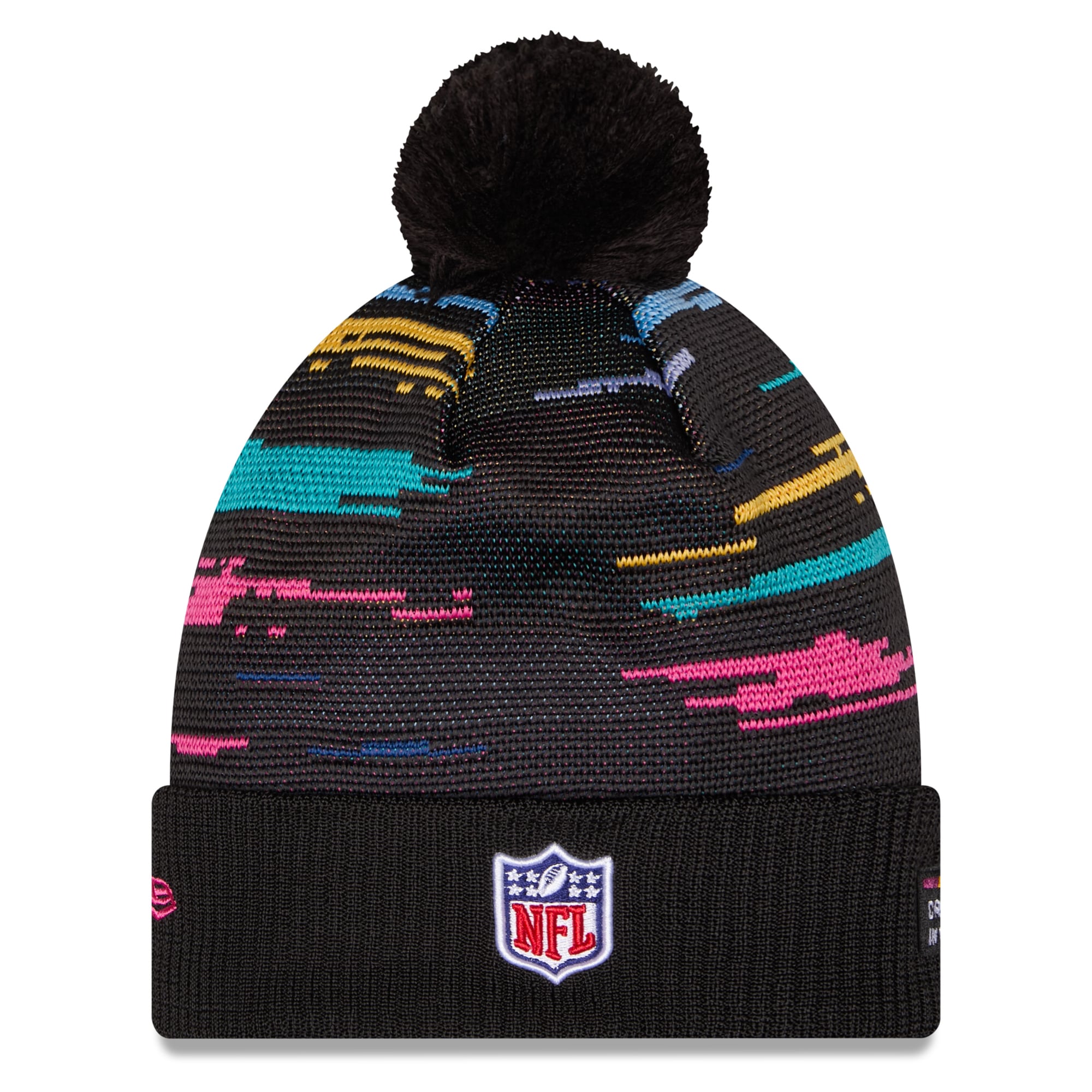 Bonnet à revers noir New Era Dallas Cowboys 2026 NFL Crucial Catch pour homme avec pompon