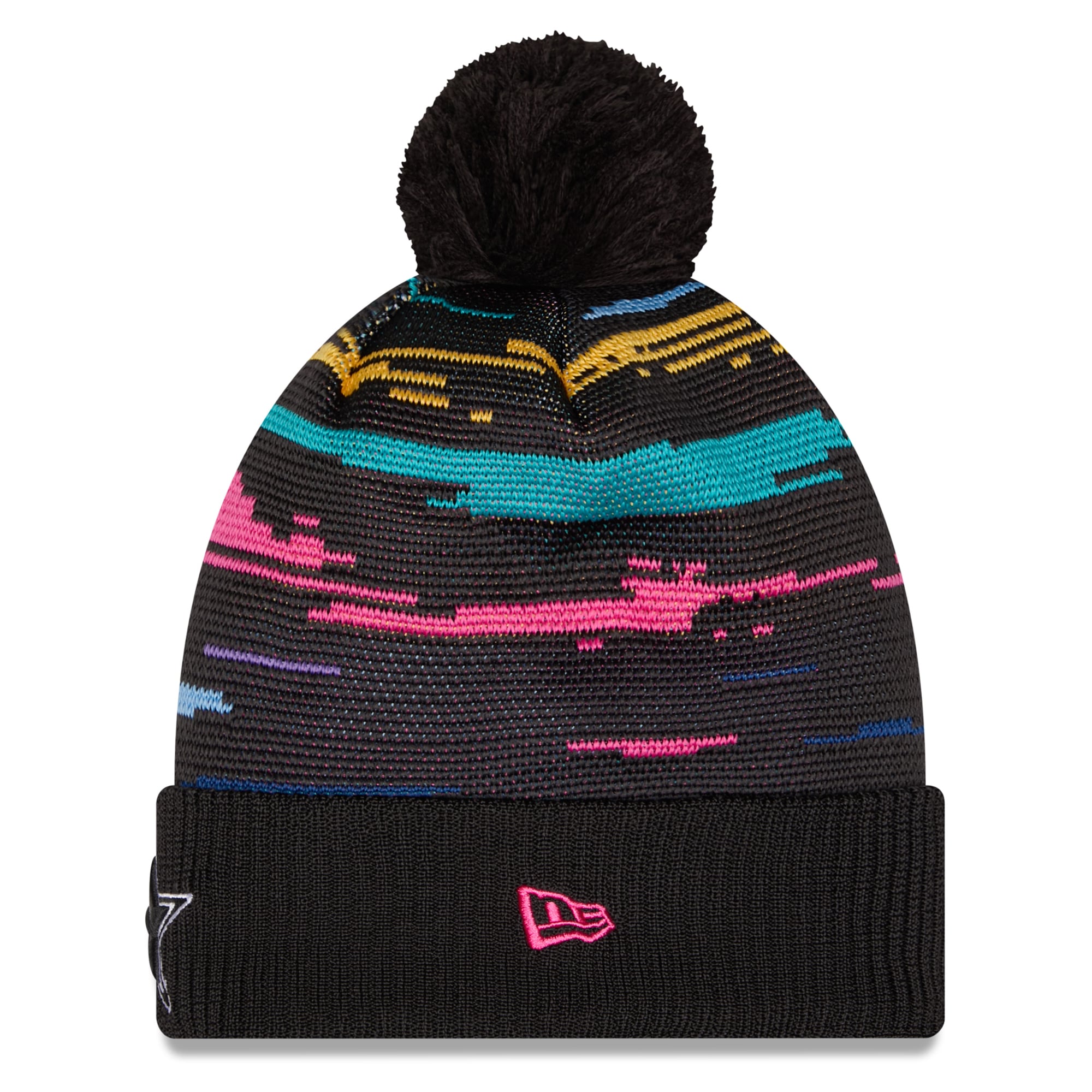 Bonnet à revers noir New Era Dallas Cowboys 2026 NFL Crucial Catch pour homme avec pompon