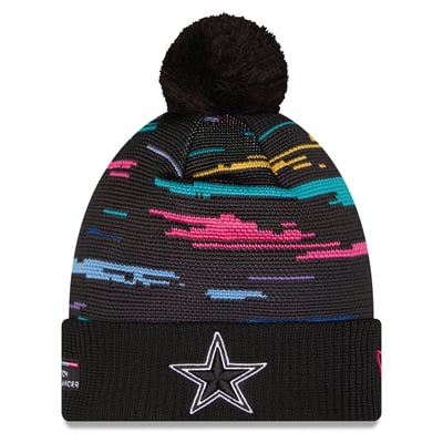 Dallas Cowboys New Era 2026 NFL Crucial Catch Cuffed Knit Hat with Pom - Black