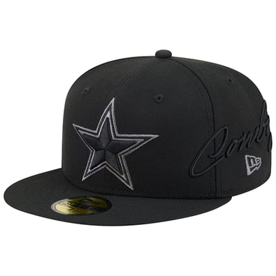 Dallas Cowboys New Era Side Script 59FIFTY Fitted Hat - Black