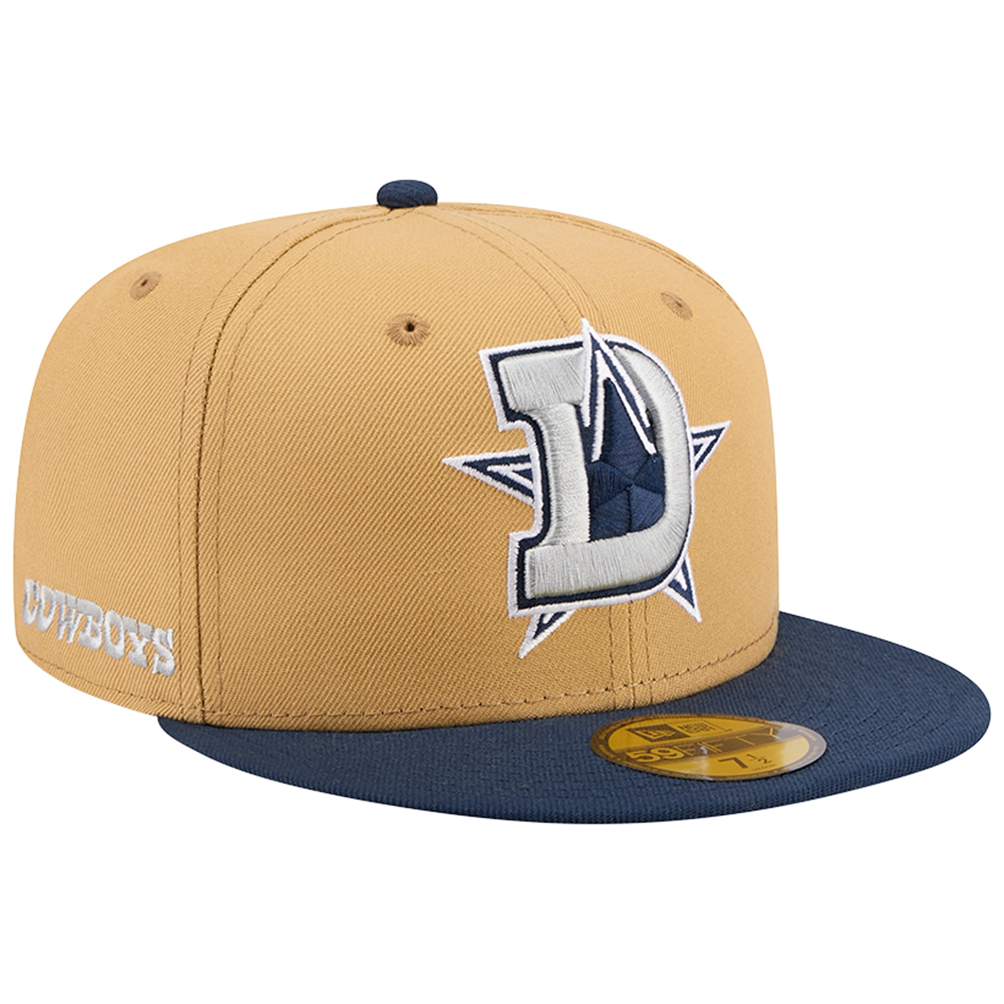 Men's New Era Cream/Navy Dallas Cowboys Deceptor 59FIFTY Fitted Hat