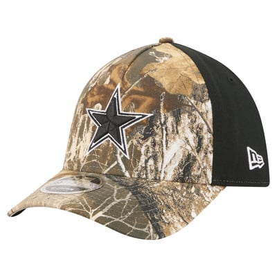 Dallas Cowboys New Era Team Collection RealTree 39THIRTY M-Crown A-Frame Flex Hat - Camo/Black
