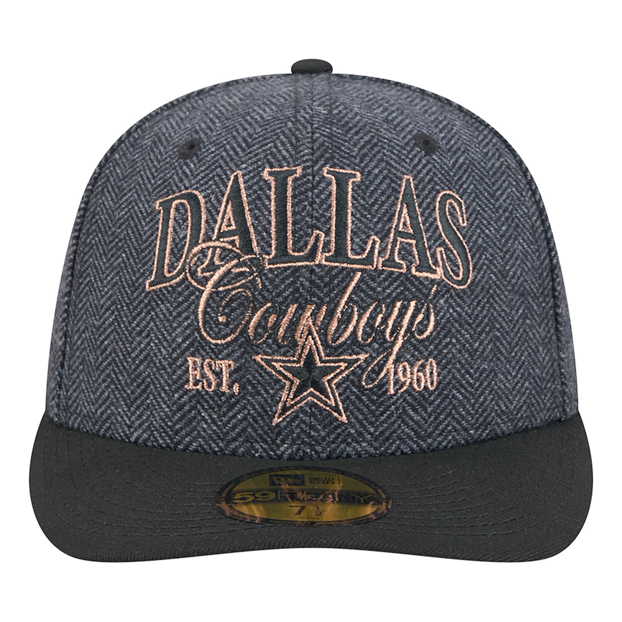 Casquette ajustée New Era 59FIFTY pour homme, couleur anthracite, Dallas Cowboys, en fausse laine.