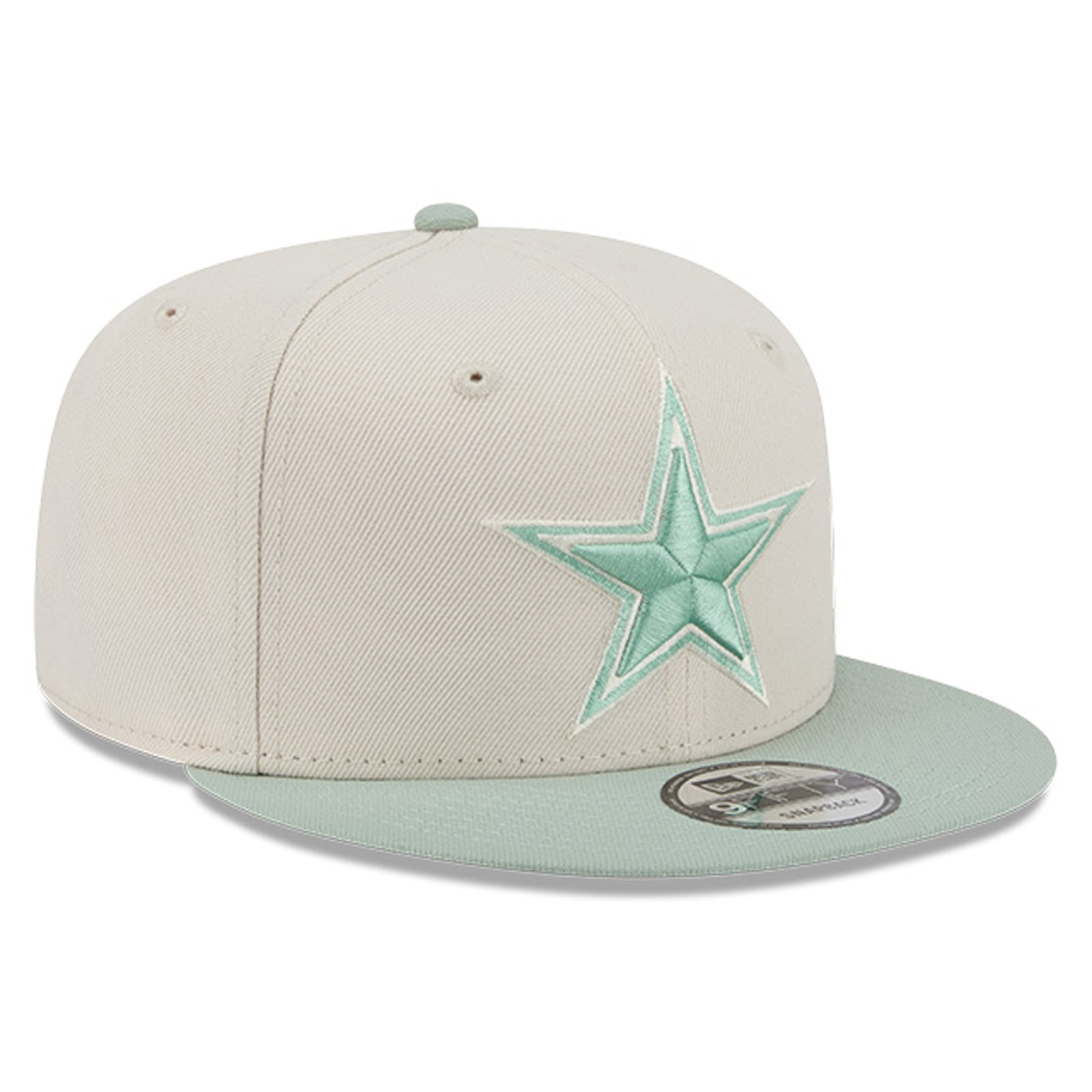 Casquette snapback New Era 9FIFTY pour homme, coloris crème/vert clair Dallas Cowboys