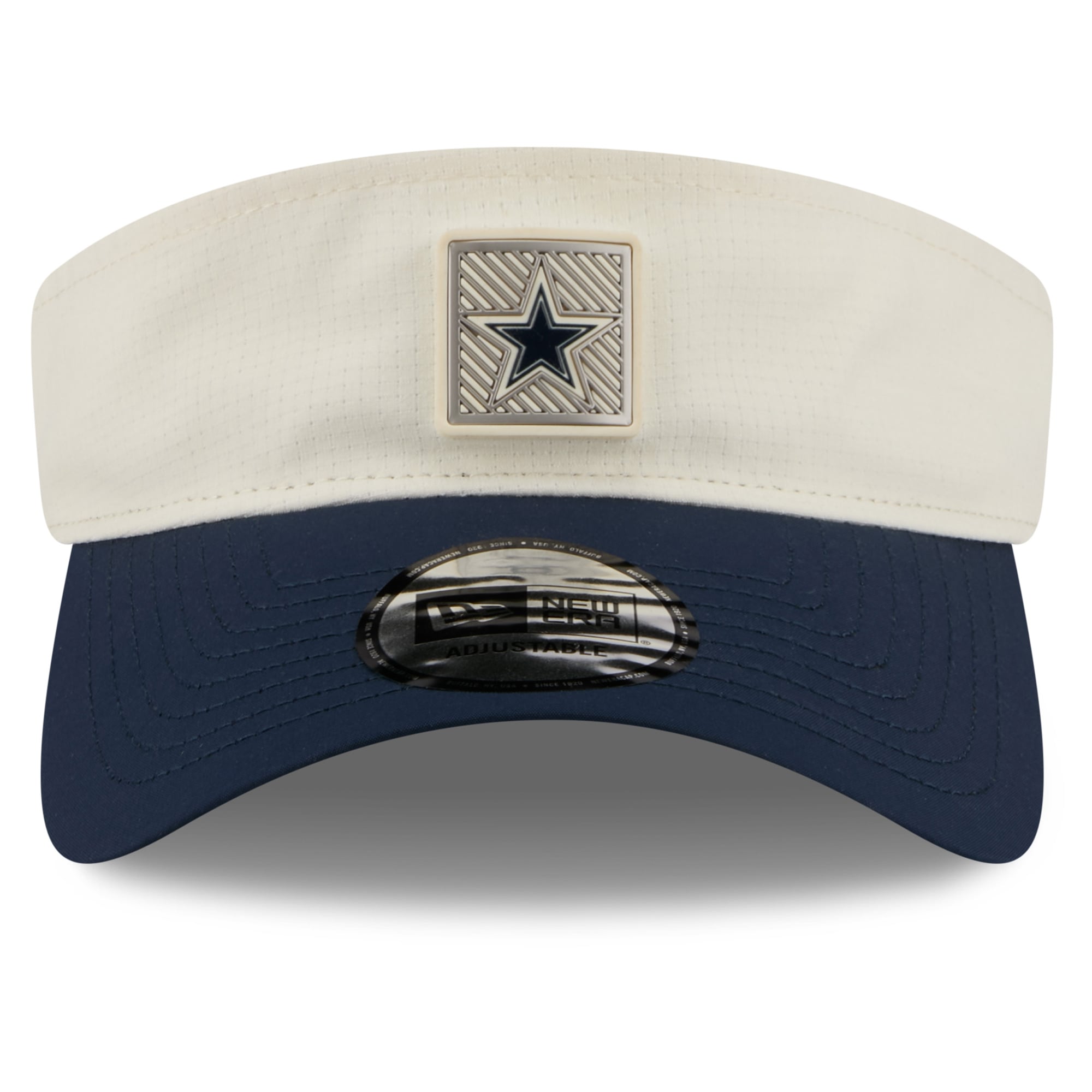 Casquette New Era pour homme, couleur crème/marine, Dallas Cowboys, camp d'entraînement NFL 2026, visière ajustable