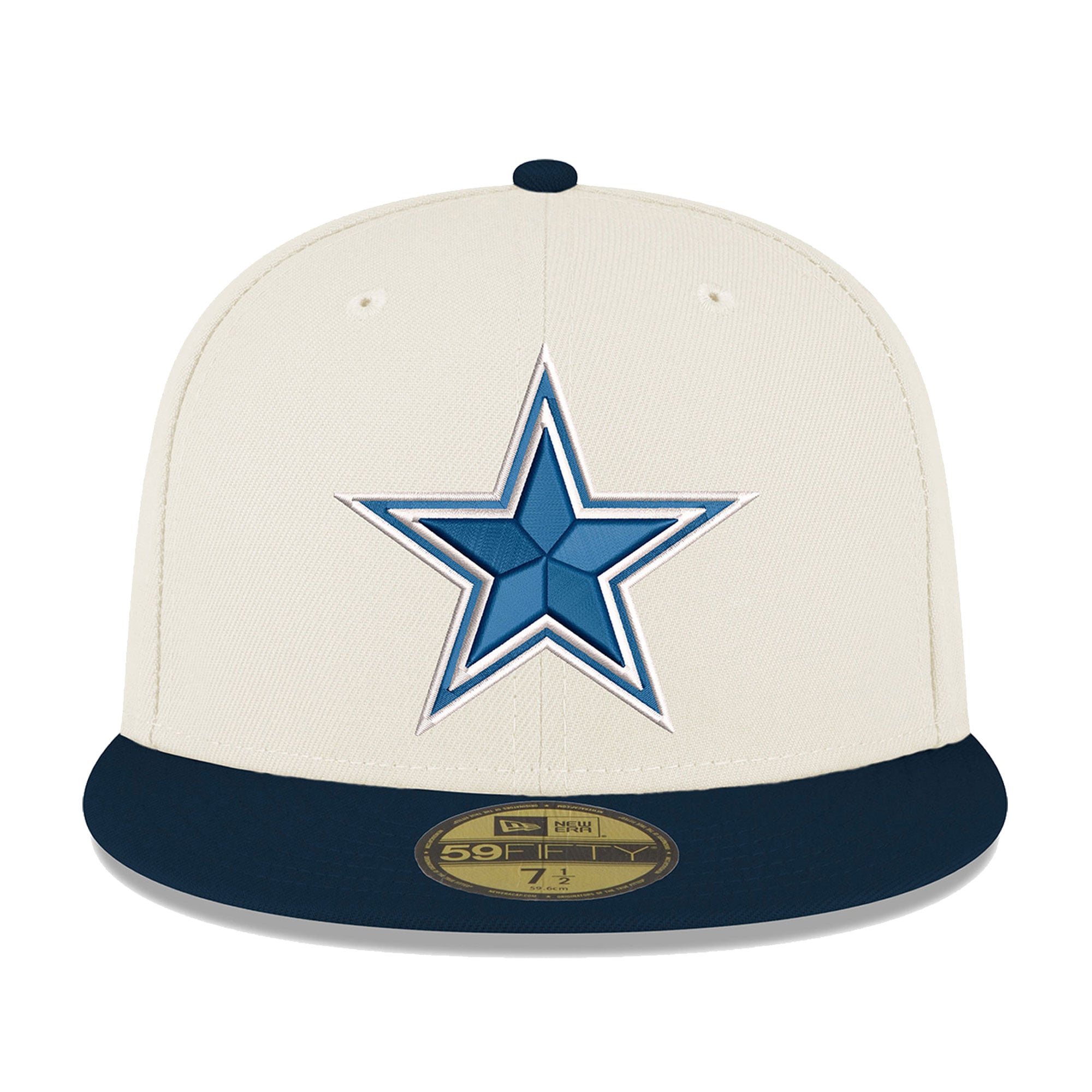 Casquette ajustée New Era crème/marine Dallas Cowboys 59FIFTY pour homme