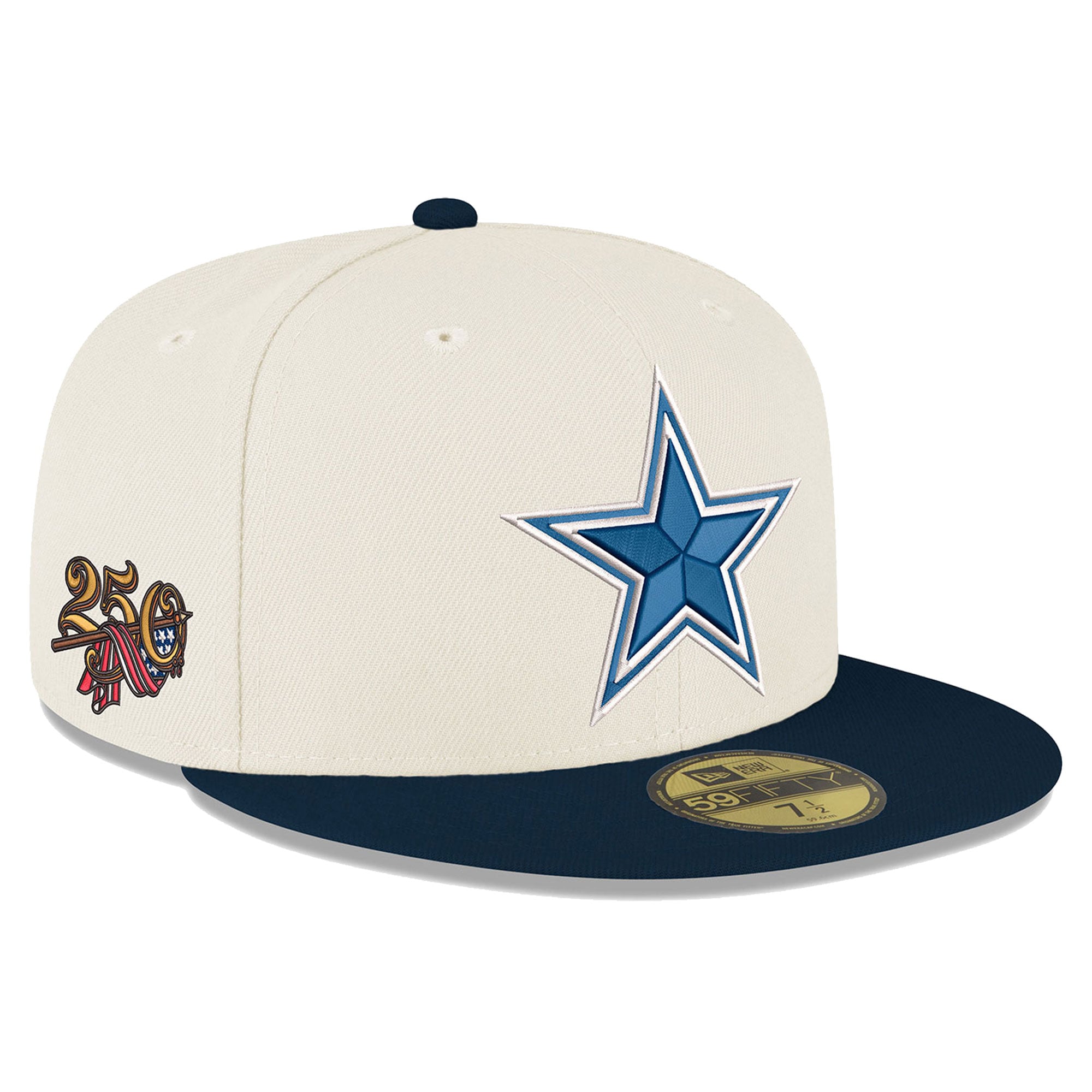 Casquette ajustée New Era crème/marine Dallas Cowboys 59FIFTY pour homme