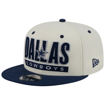 Dallas Cowboys New Era Classic 9FIFTY Snapback Hat - Cream/Navy