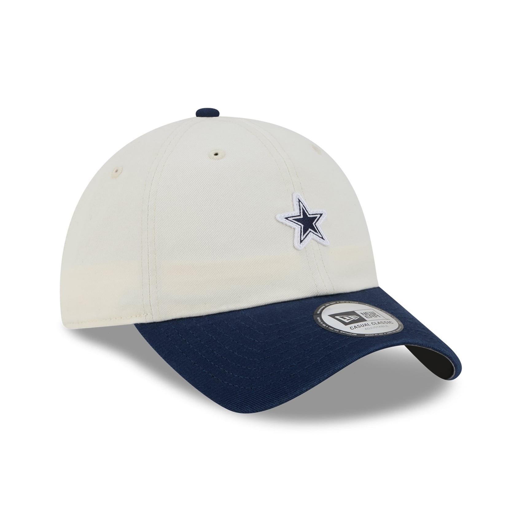 Men's New Era Cream/Navy Dallas Cowboys Micro 2-Tone Casual Classic Adjustable Hat