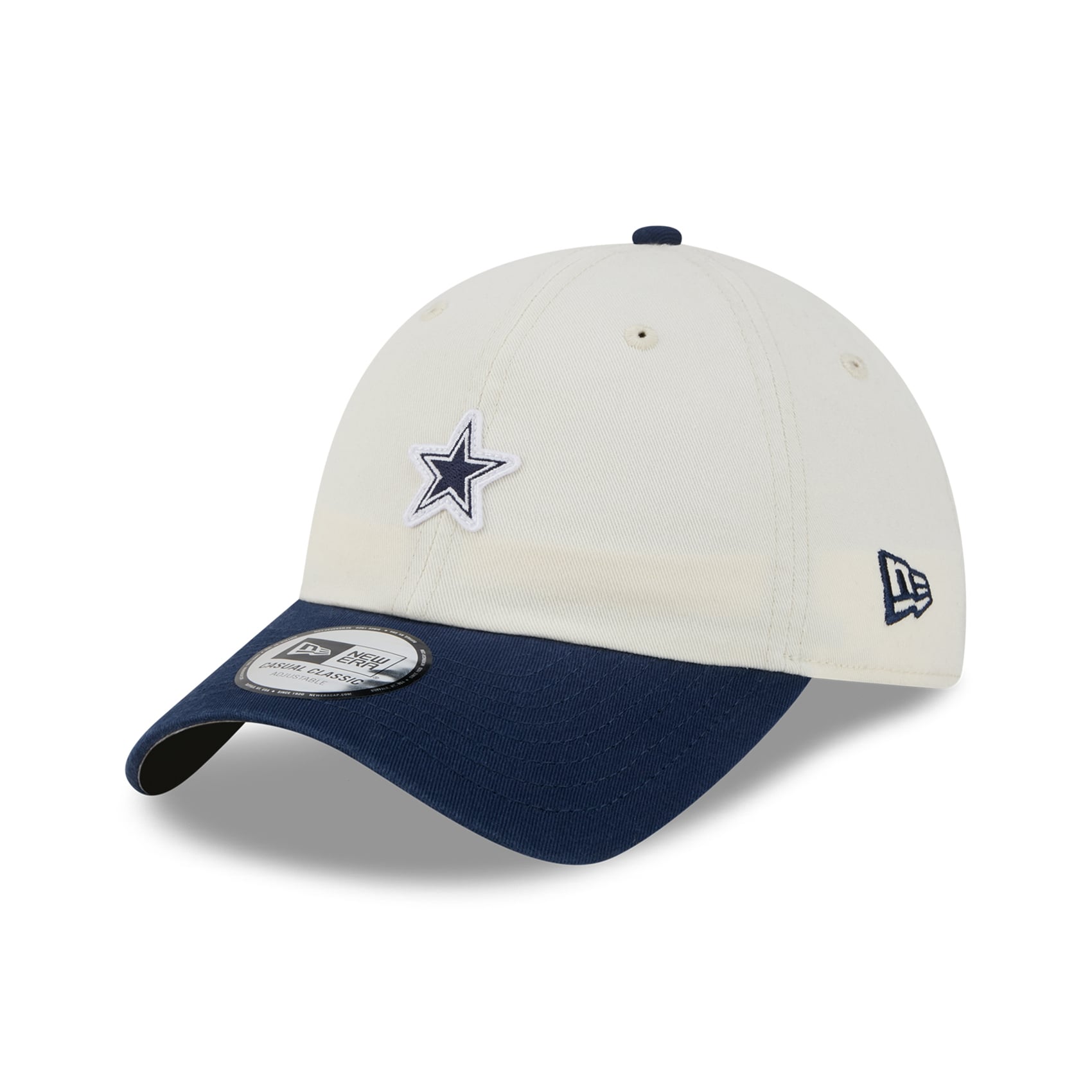 Men's New Era Cream/Navy Dallas Cowboys Micro 2-Tone Casual Classic Adjustable Hat