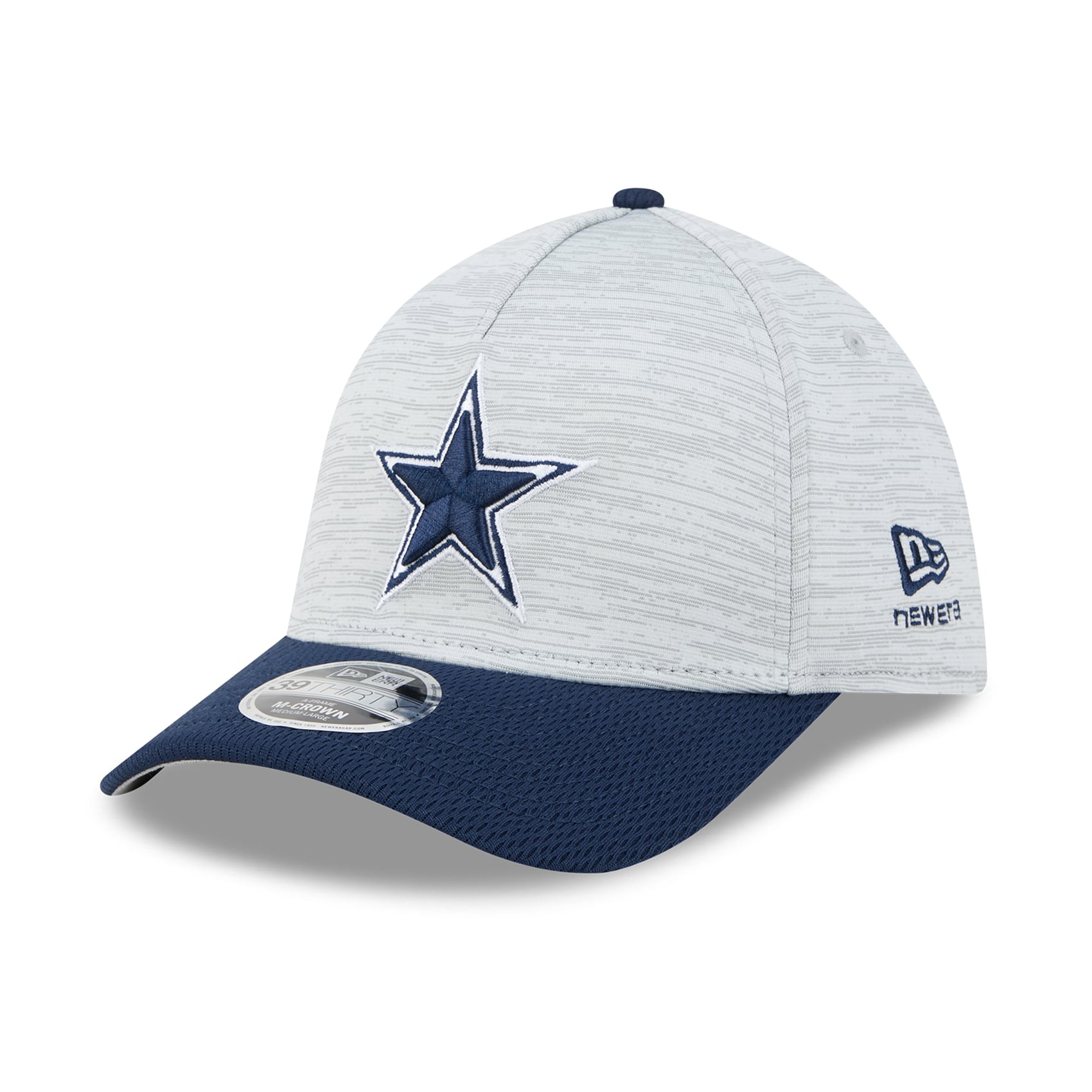 Casquette New Era Flex grise/marine Dallas Cowboys Tech M-Crown A-Frame 39THIRTY pour homme