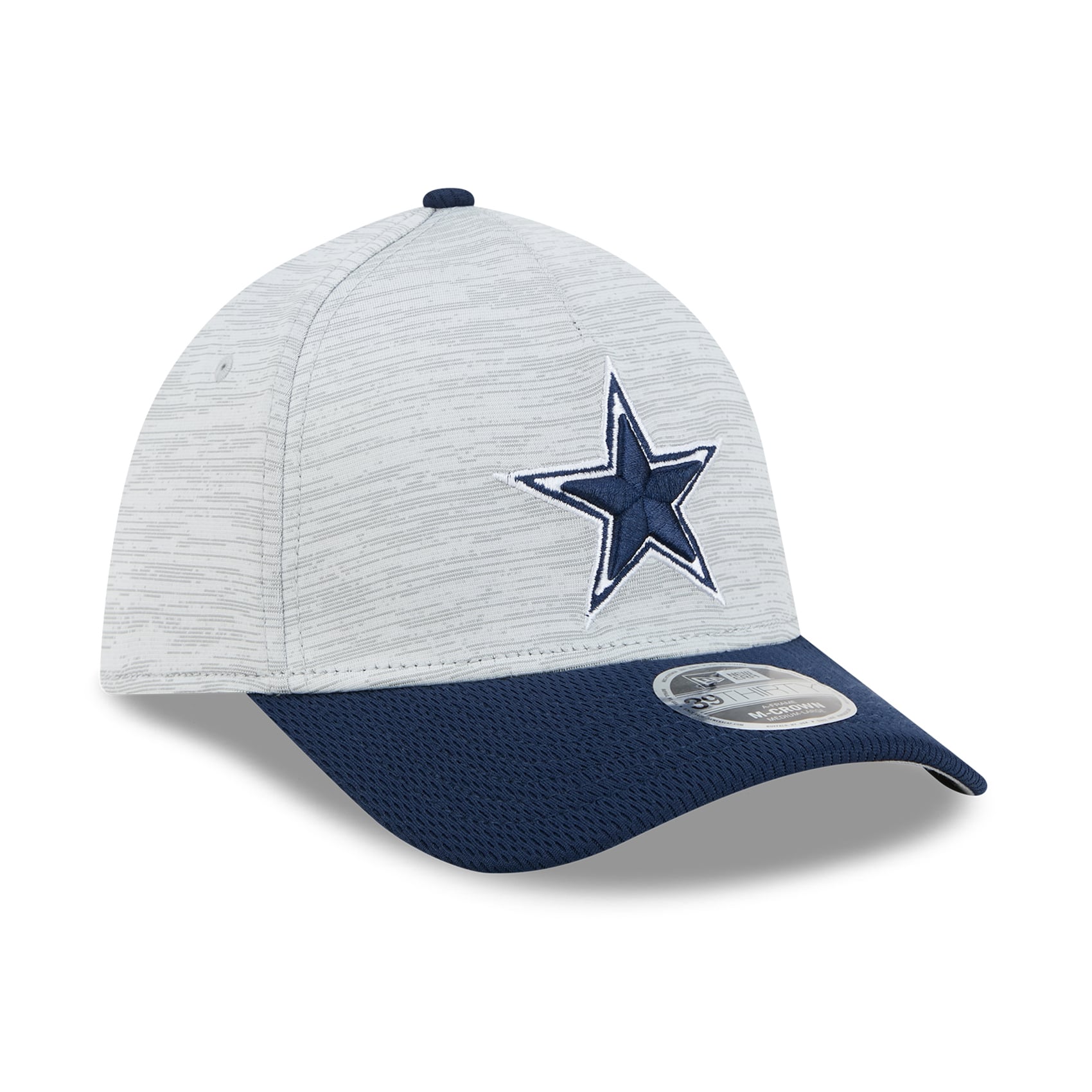 Casquette New Era Flex grise/marine Dallas Cowboys Tech M-Crown A-Frame 39THIRTY pour homme