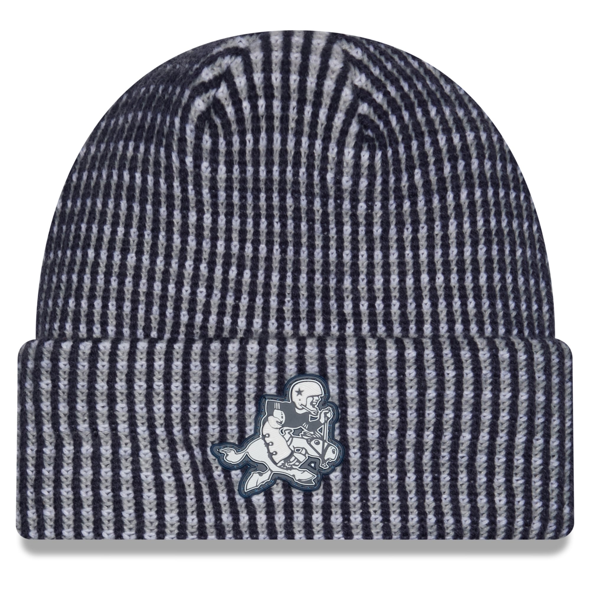 Men's New Era Navy Dallas Cowboys 2026 Sideline Cold Weather Throwback Cuffed Knit Hat