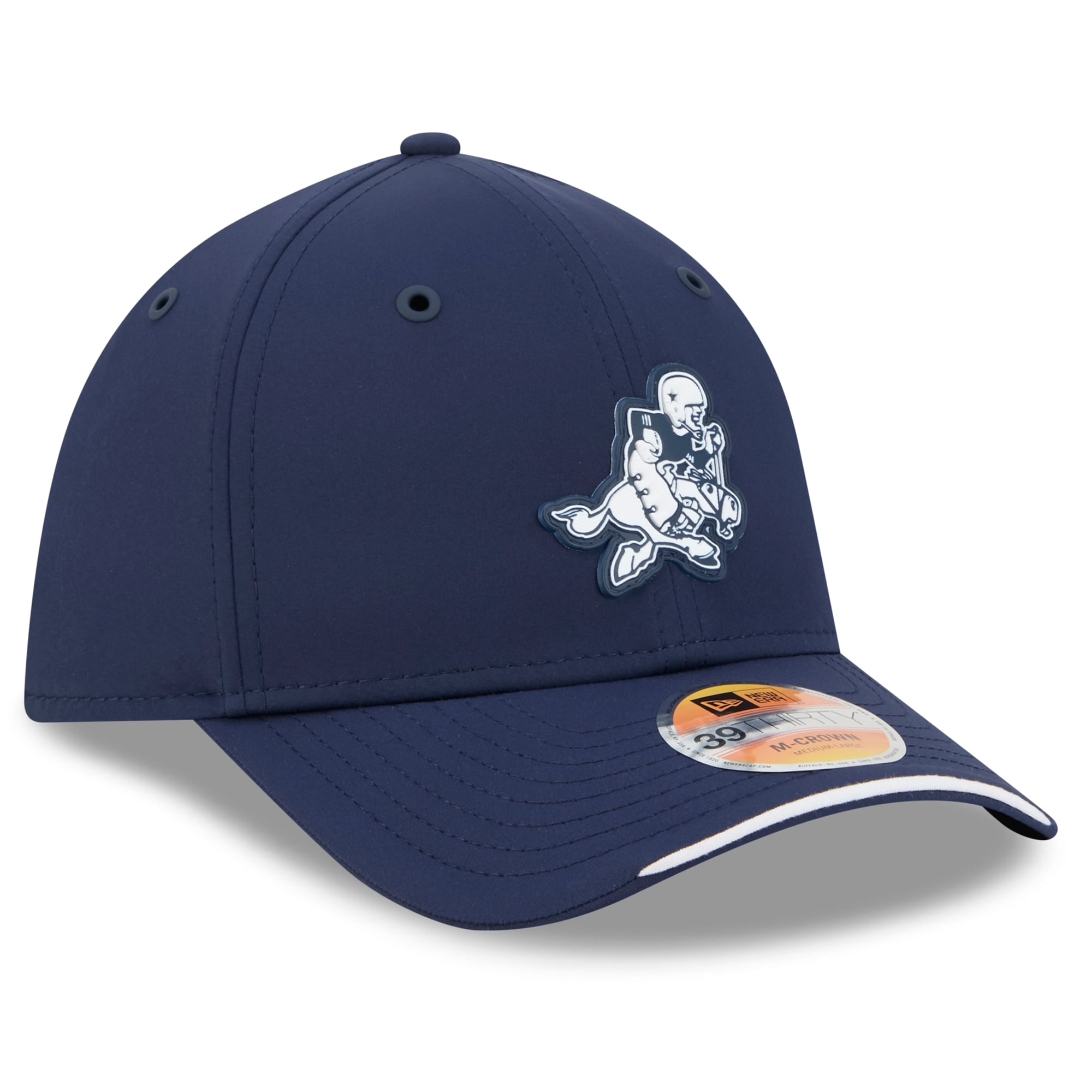 Casquette New Era bleu marine Dallas Cowboys 2026 Sideline Throwback 39THIRTY M-Crown Flex pour homme