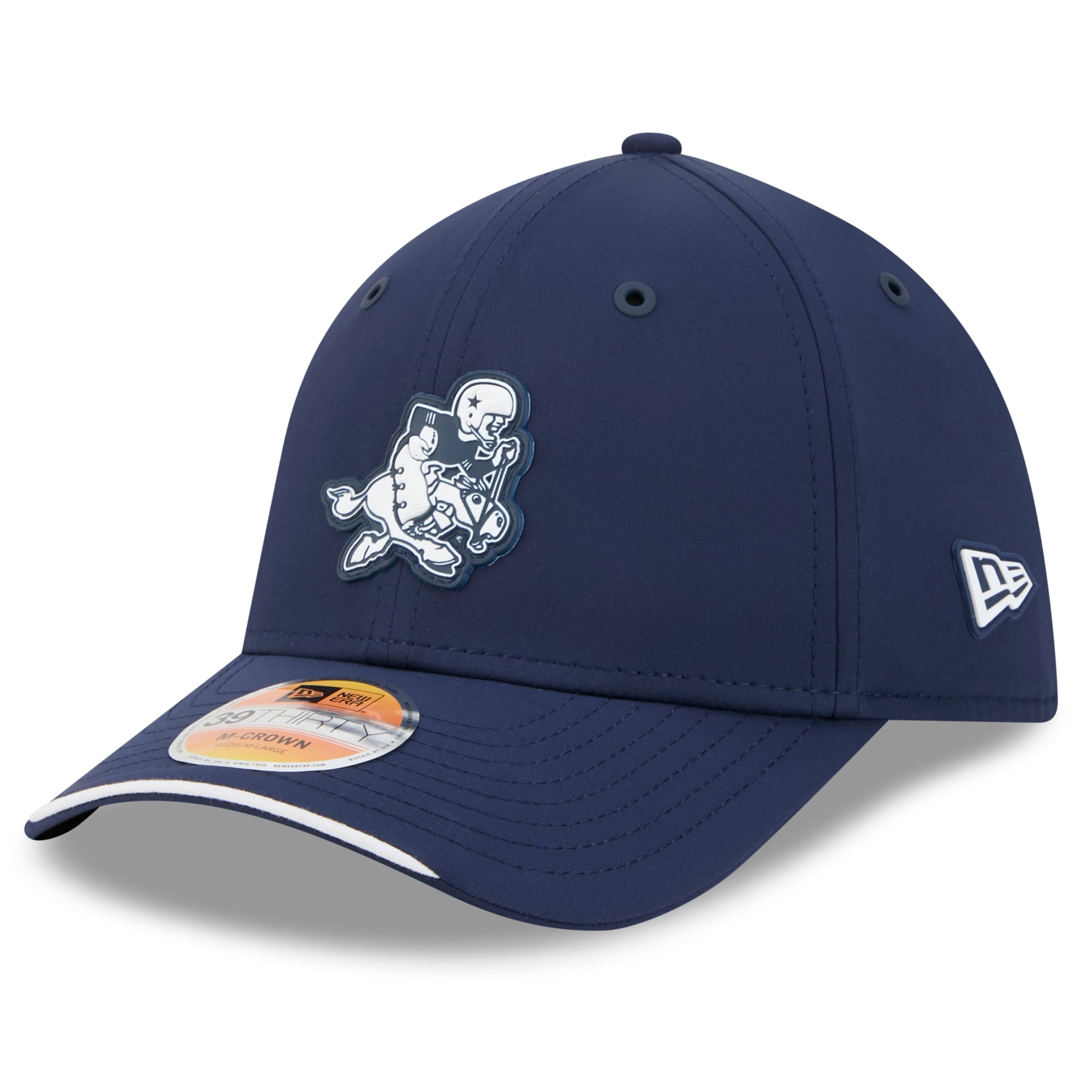 Casquette New Era bleu marine Dallas Cowboys 2026 Sideline Throwback 39THIRTY M-Crown Flex pour homme