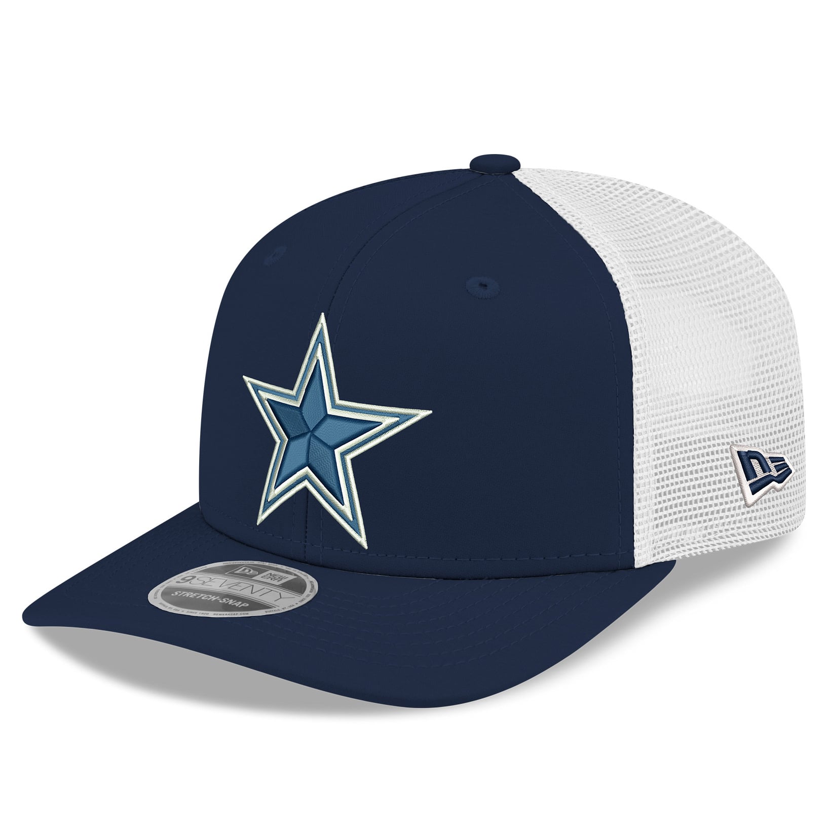 Casquette trucker ajustable New Era Dallas Cowboys 9SEVENTY bleu marine pour homme