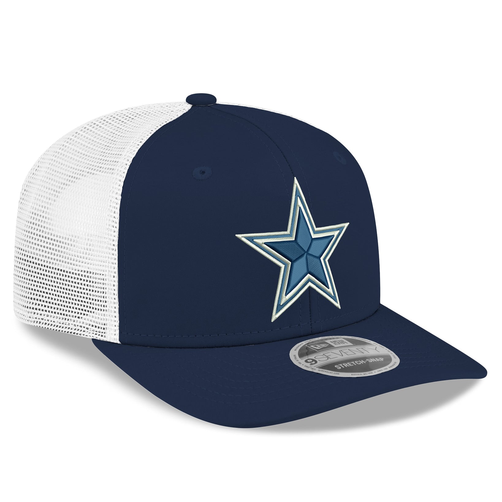 Casquette trucker ajustable New Era Dallas Cowboys 9SEVENTY bleu marine pour homme