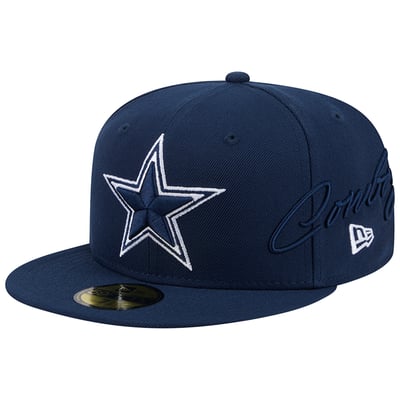 Dallas Cowboys New Era Side Script 59FIFTY Fitted Hat - Navy