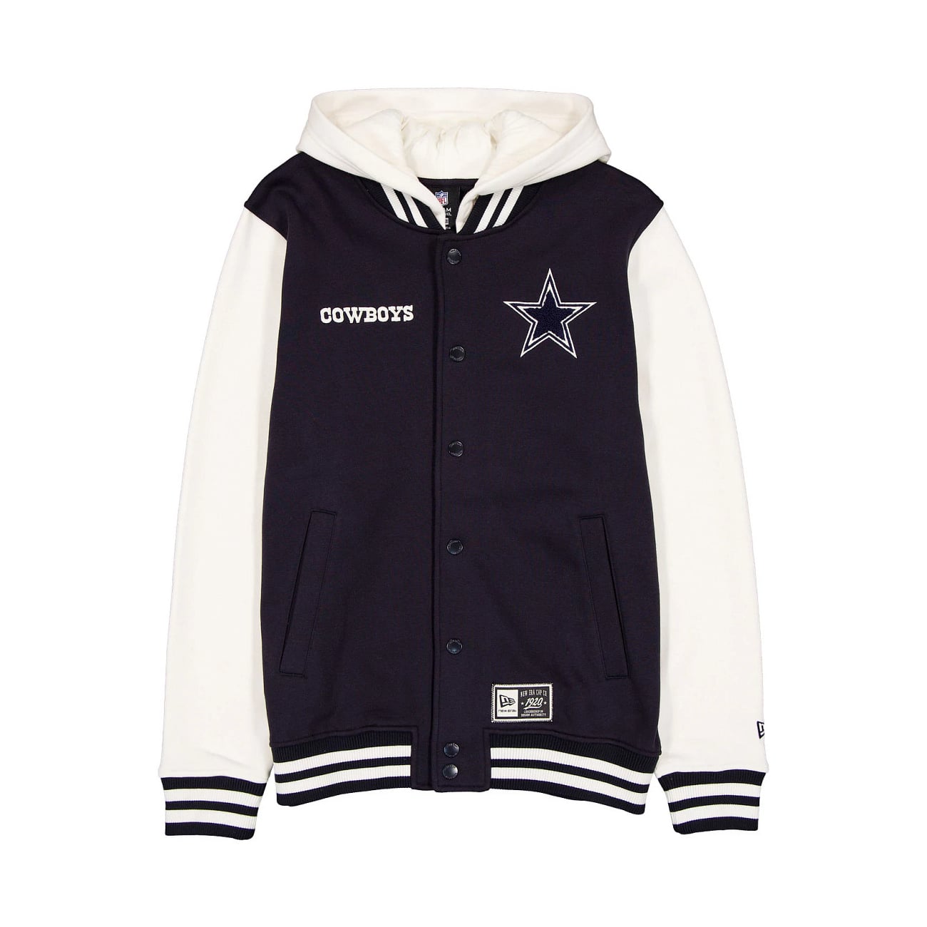 Veste à capuche polaire New Era bleu marine/crème Dallas Cowboys pour homme