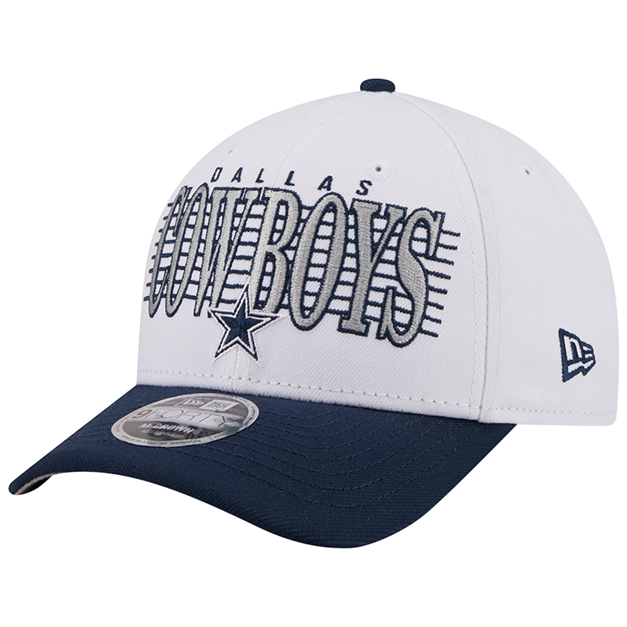 Casquette ajustable New Era blanche et marine Dallas Cowboys Loyal 9FORTY M-Crown pour homme