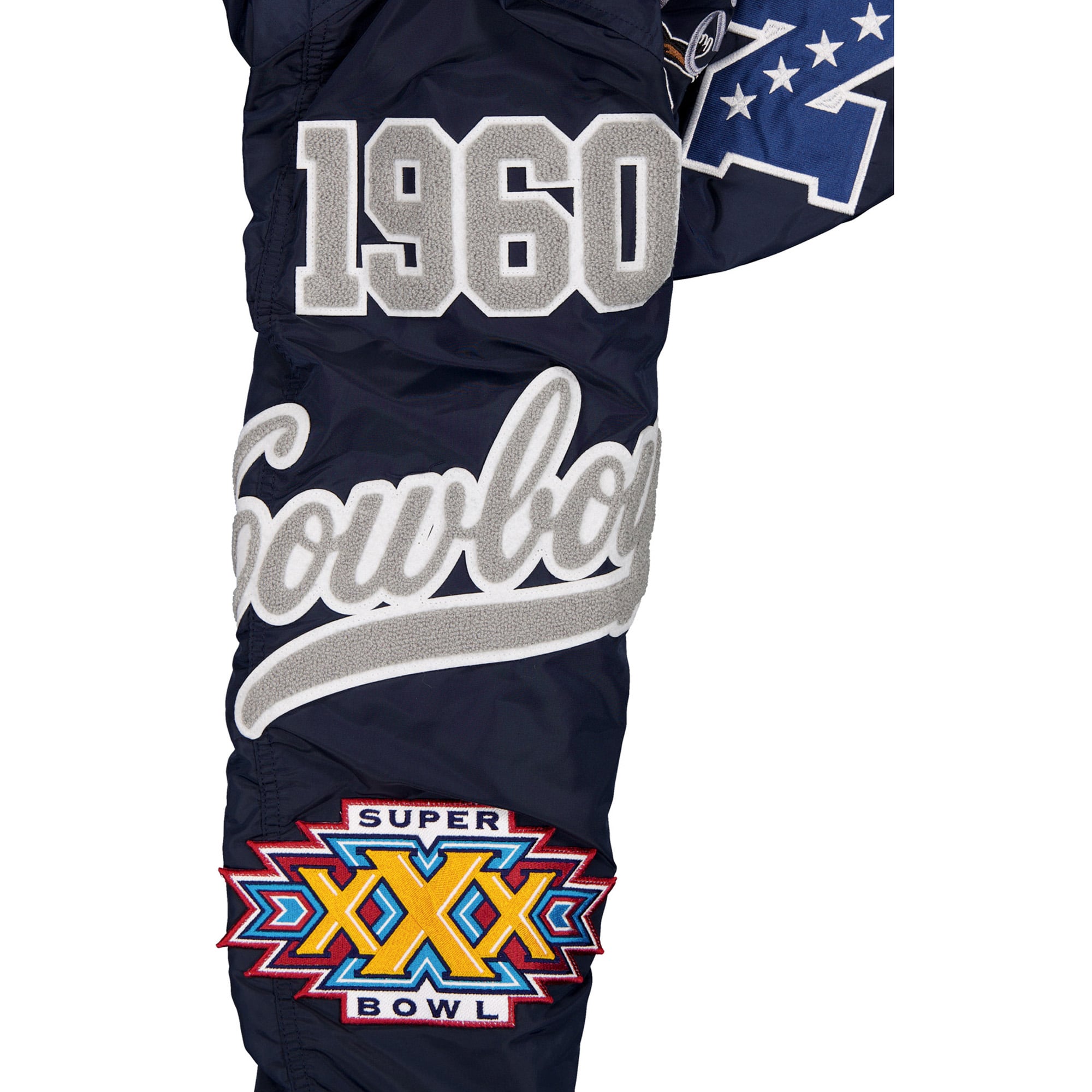 Veste bomber zippée New Era x Alpha Industries bleu marine Dallas Cowboys MA-1 pour homme