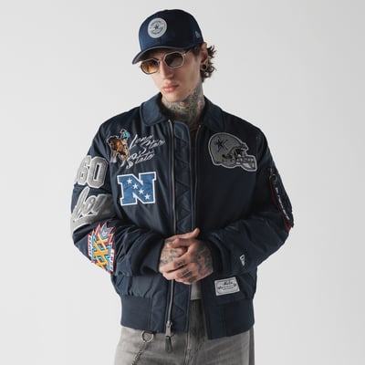 Dallas Cowboys New Era x Alpha Industries MA-1 Full-Zip Bomber Jacket - Navy