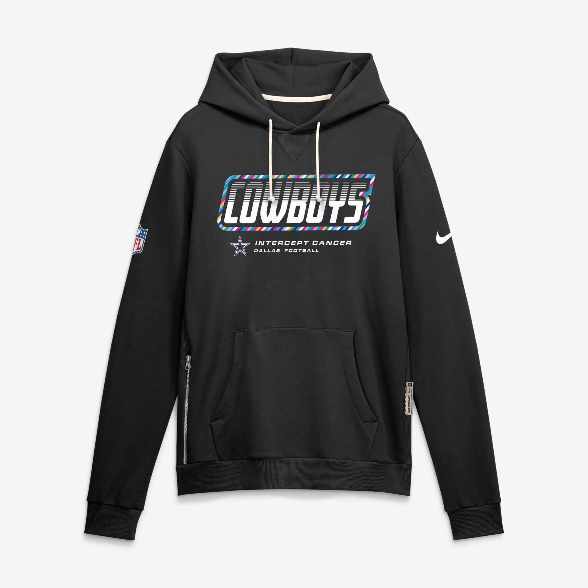 Men's Nike Black Dallas Cowboys 2026 NFL Crucial Catch Sideline Standard Issue Dri-FIT Pullover Hoodie