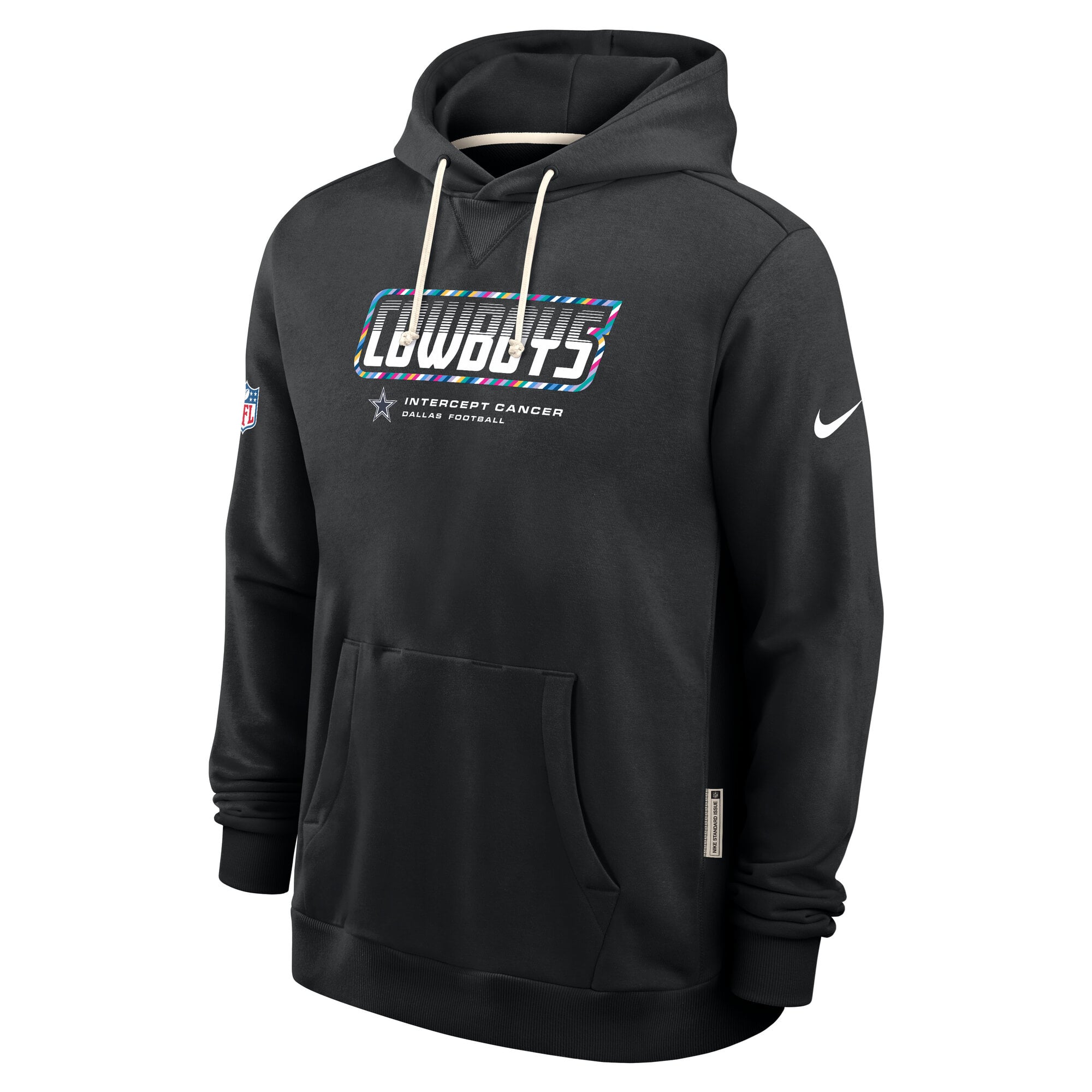 Men's Nike Black Dallas Cowboys 2026 NFL Crucial Catch Sideline Standard Issue Dri-FIT Pullover Hoodie