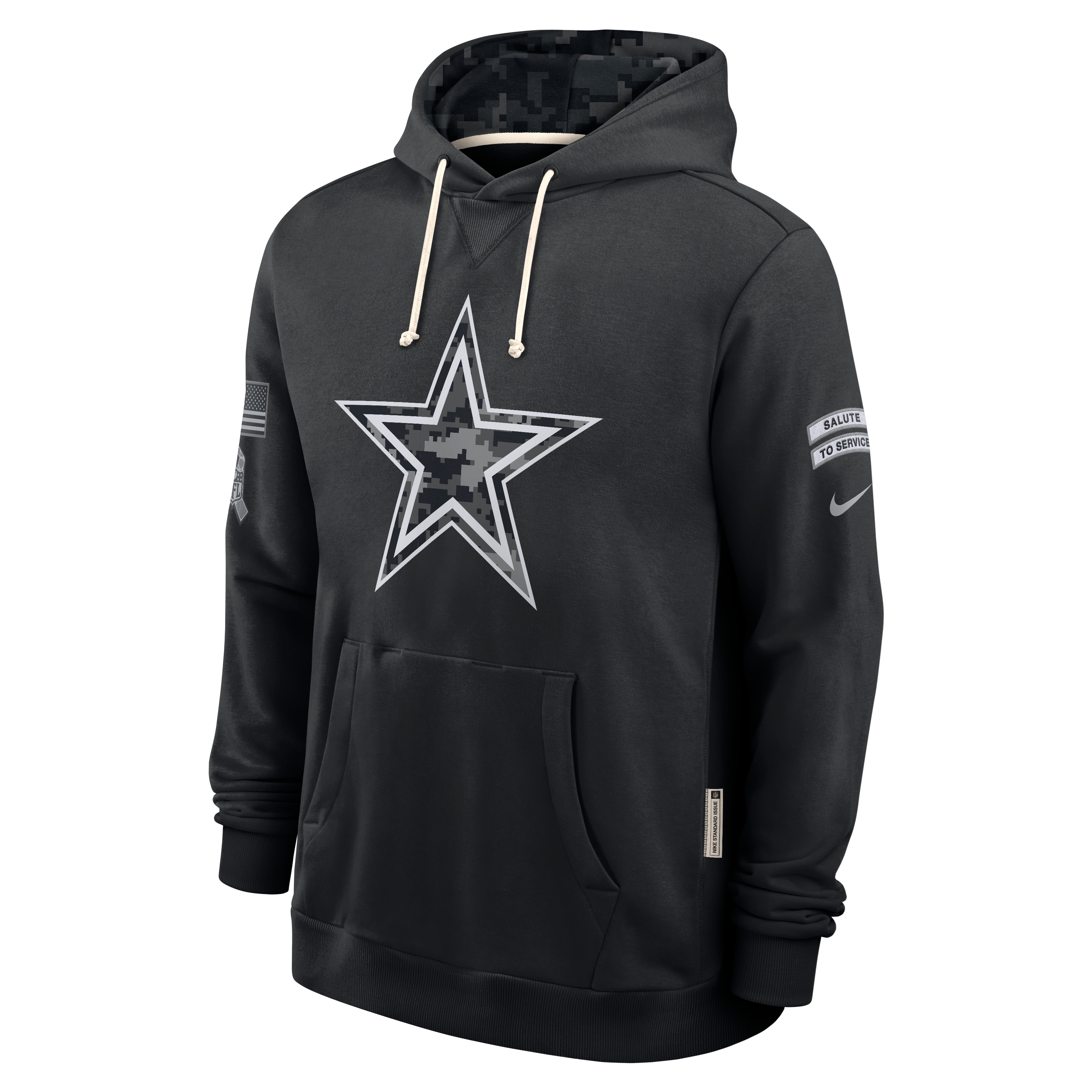 Sweat à capuche Nike Dallas Cowboys 2026 Salute to Service Sideline Dri-FIT noir pour homme
